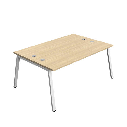 Synergy Bench with Cable Ports: 2 Person (FSC) : A-Frame Leg : 1800 | 600 | Nova Oak/White