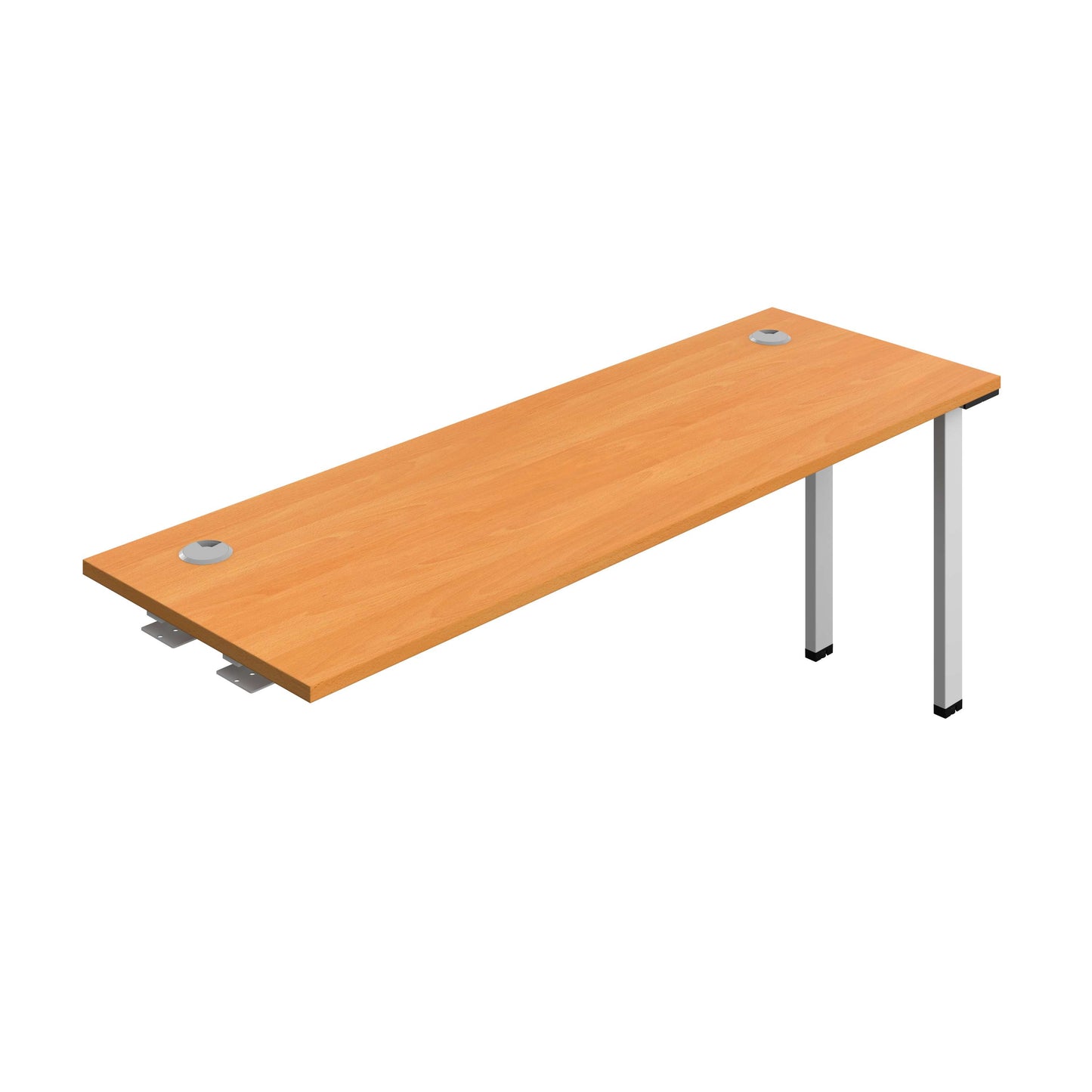 Synergy Bench Extension with Cable Ports: 1 Person (FSC) : 1800 | 600 | Beech/Silver