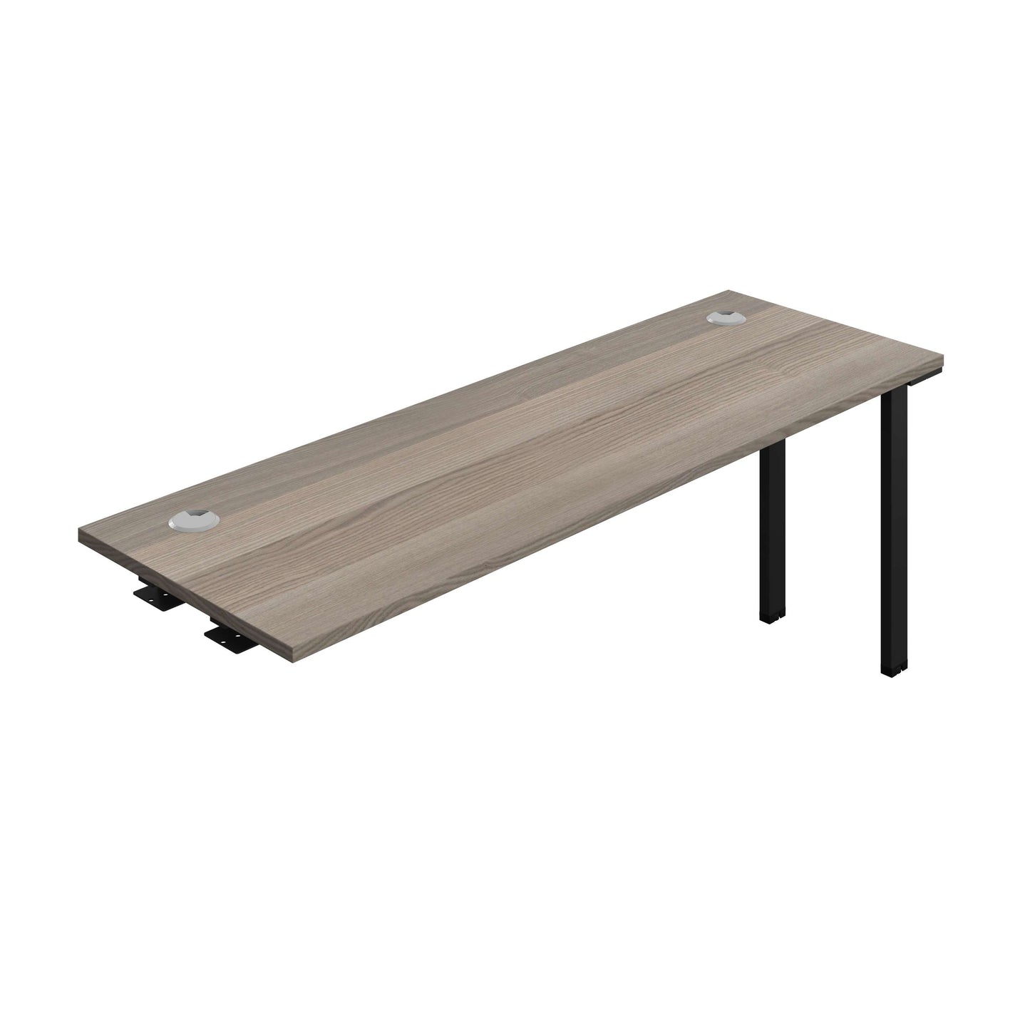 Synergy Bench Extension with Cable Ports: 1 Person (FSC) : 1800 | 600 | Grey Oak/Black