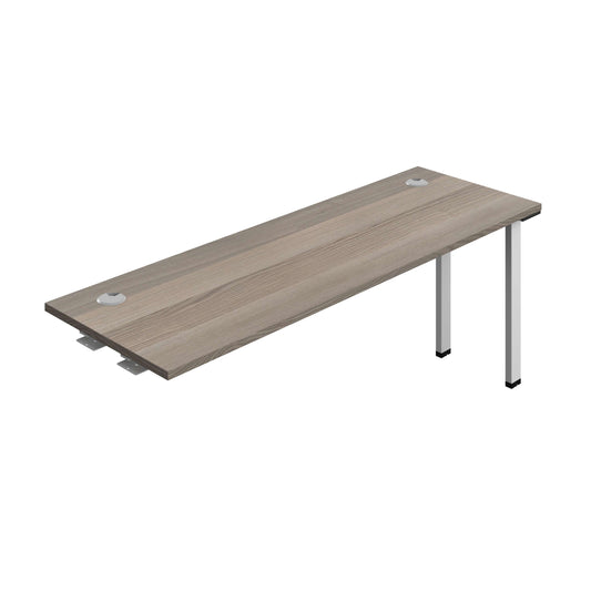 Synergy Bench Extension with Cable Ports: 1 Person (FSC) : 1800 | 600 | Grey Oak/Silver
