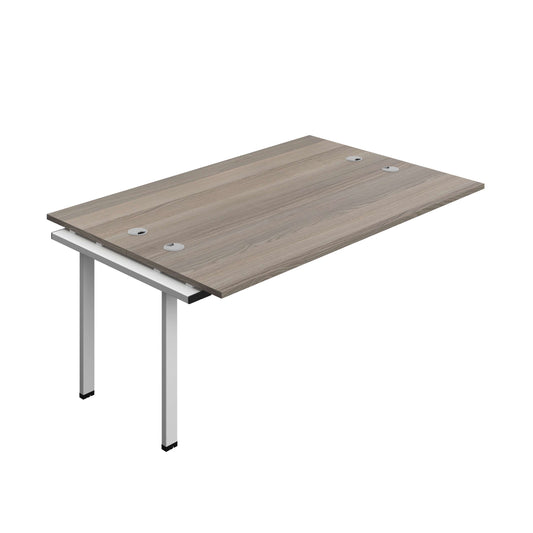 Synergy Bench Extension with Cable Ports: 2 Person (FSC) : 1800 | 600 | Grey Oak/Silver