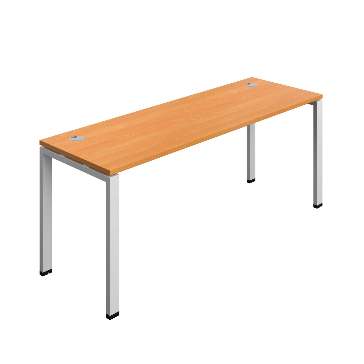 Synergy Bench with Cable Ports: 1 Person (FSC) : Goal Post Leg : 1800 | 600 | Beech/Silver