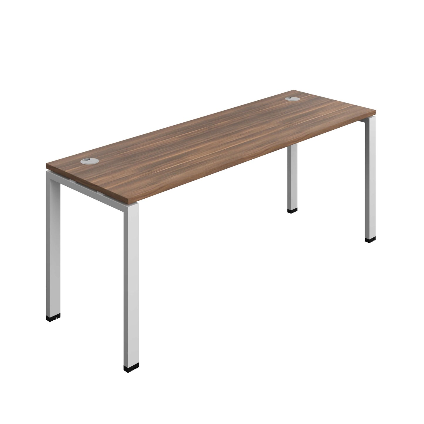 Synergy Bench with Cable Ports: 1 Person (FSC) : Goal Post Leg : 1800 | 600 | Dark Walnut/Silver