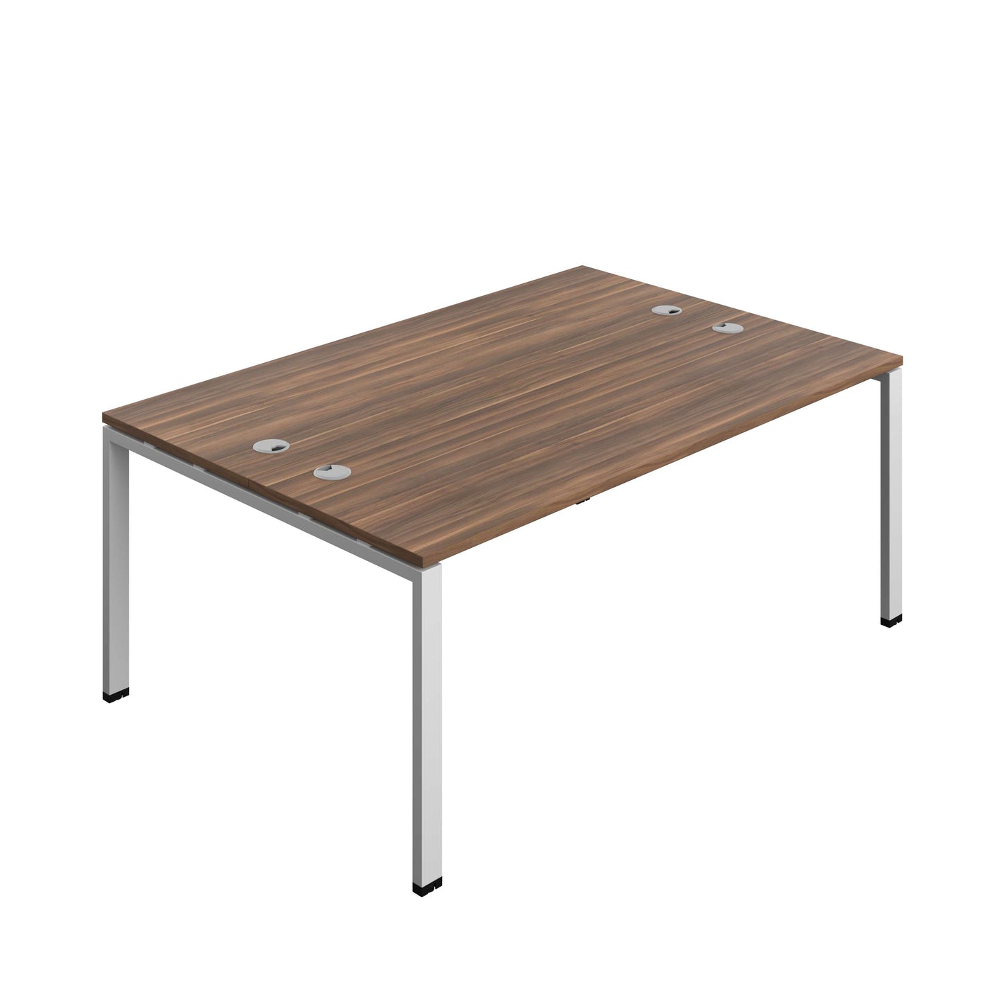 Synergy Bench with Cable Ports: 2 Person (FSC) : Goal Post Leg : 1800 | 600 | Dark Walnut/Silver