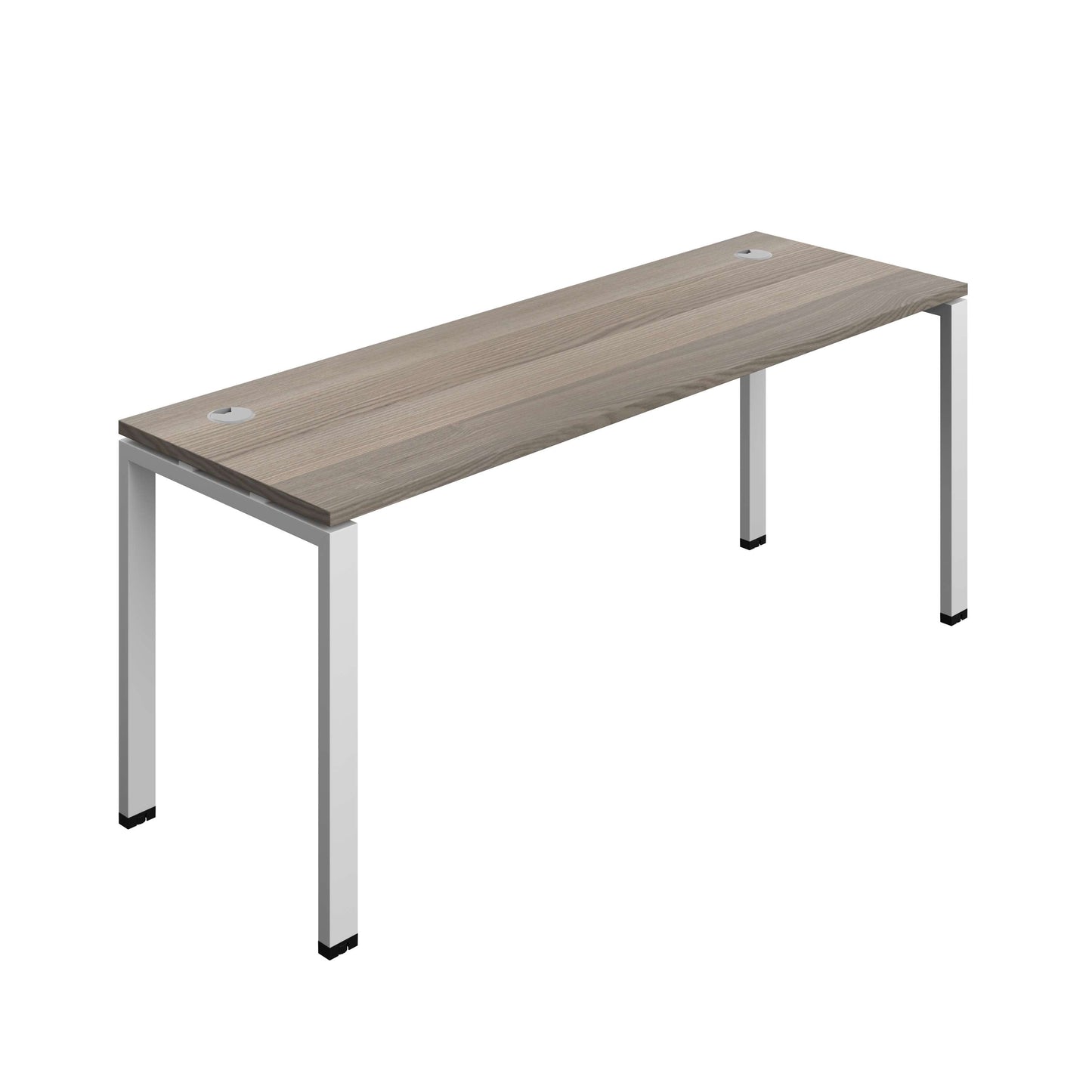 Synergy Bench with Cable Ports: 1 Person (FSC) : Goal Post Leg : 1800 | 600 | Grey Oak/Silver