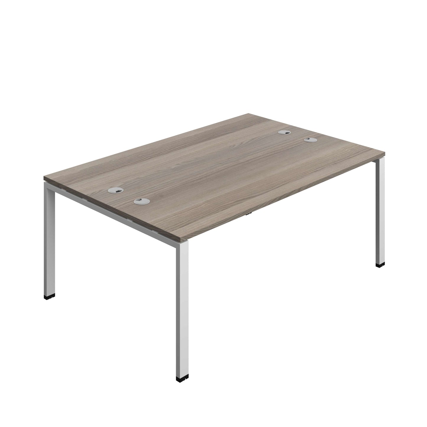 Synergy Bench with Cable Ports: 2 Person (FSC) : Goal Post Leg : 1800 | 600 | Grey Oak/Silver