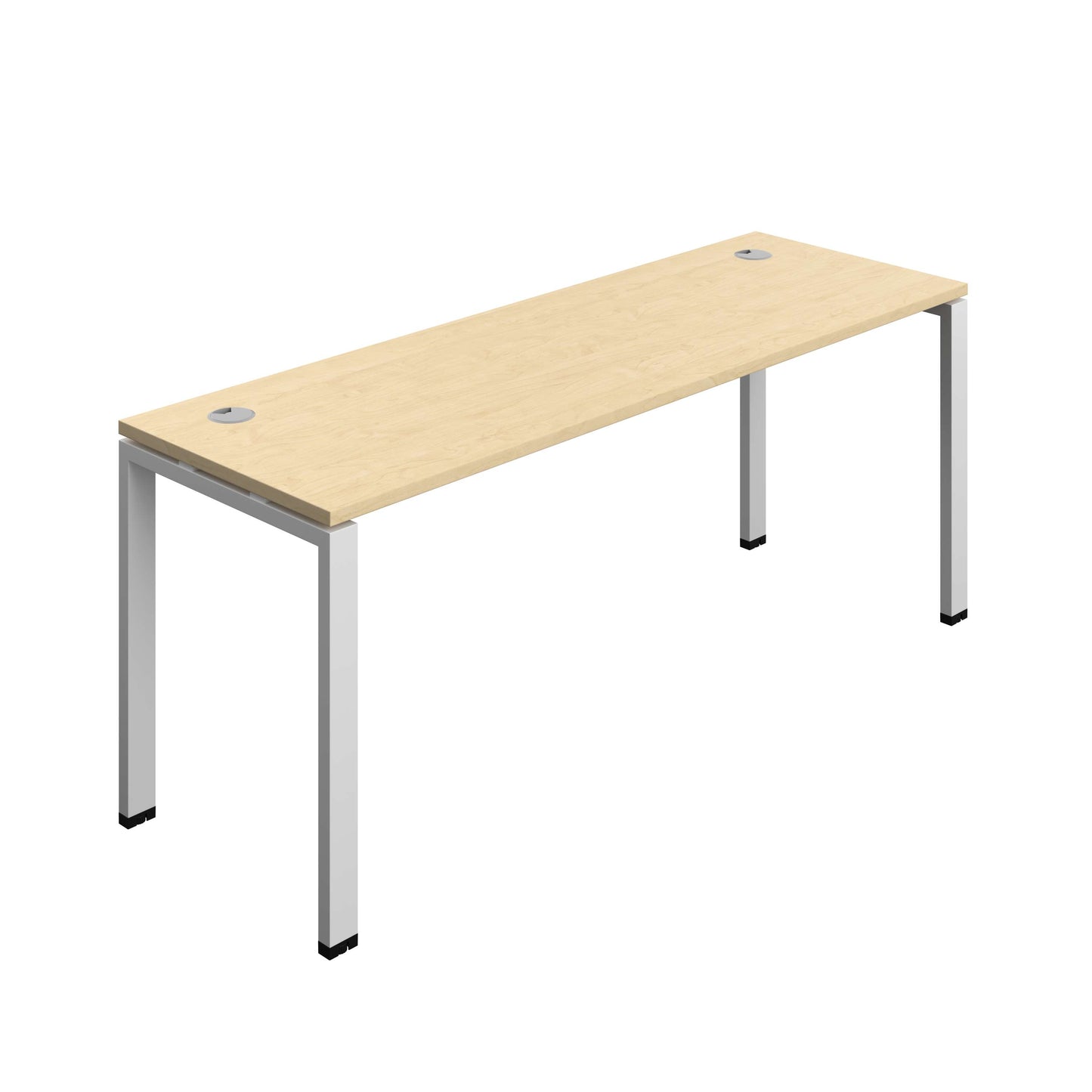 Synergy Bench with Cable Ports: 1 Person (FSC) : Goal Post Leg : 1800 | 600 | Maple/Silver