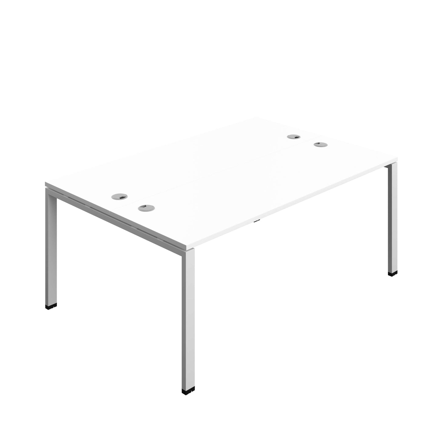 Synergy Bench with Cable Ports: 2 Person (FSC) : Goal Post Leg : 1800 | 600 | White/Silver