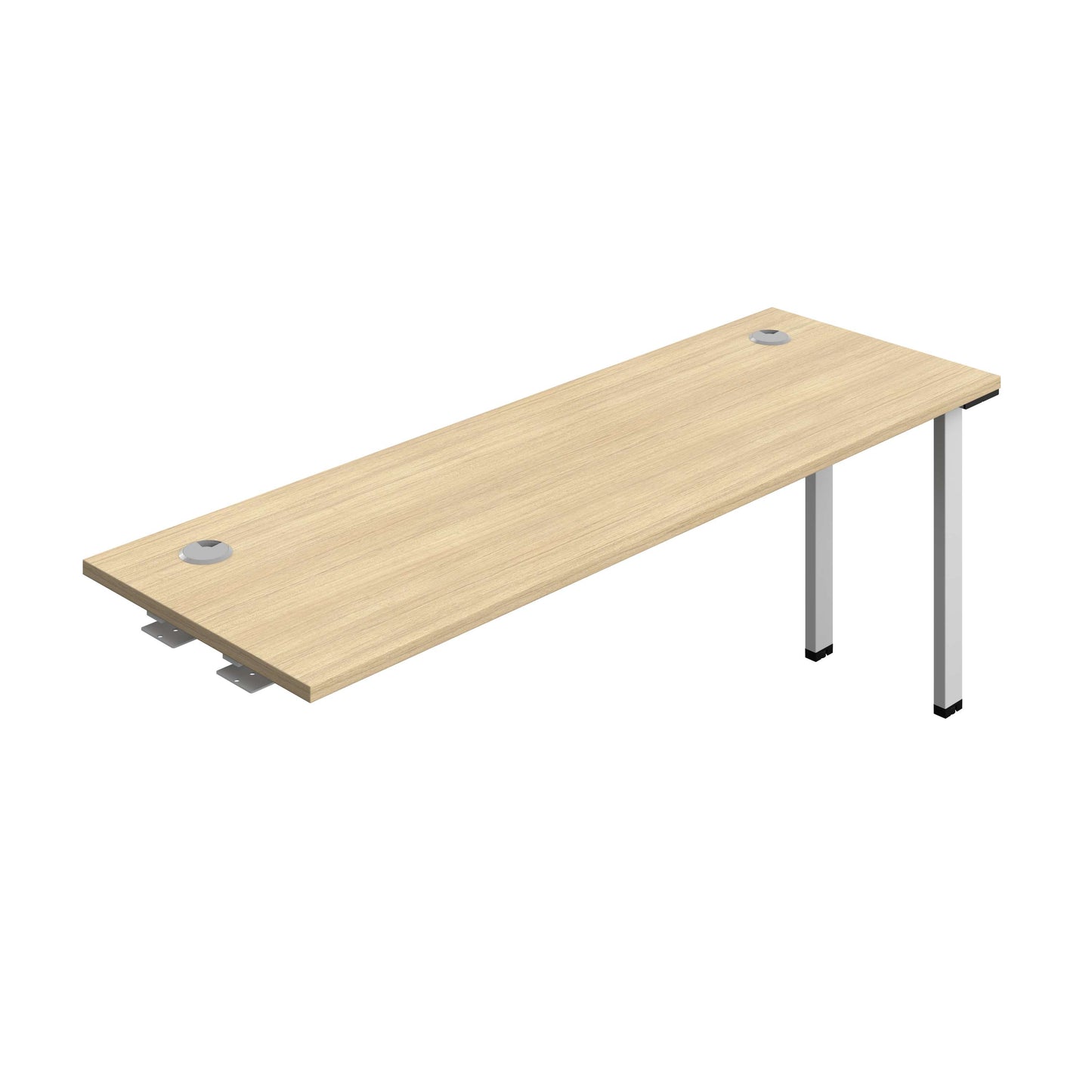 Synergy Bench Extension with Cable Ports: 1 Person (FSC) : 1800 | 600 | Nova Oak/Silver