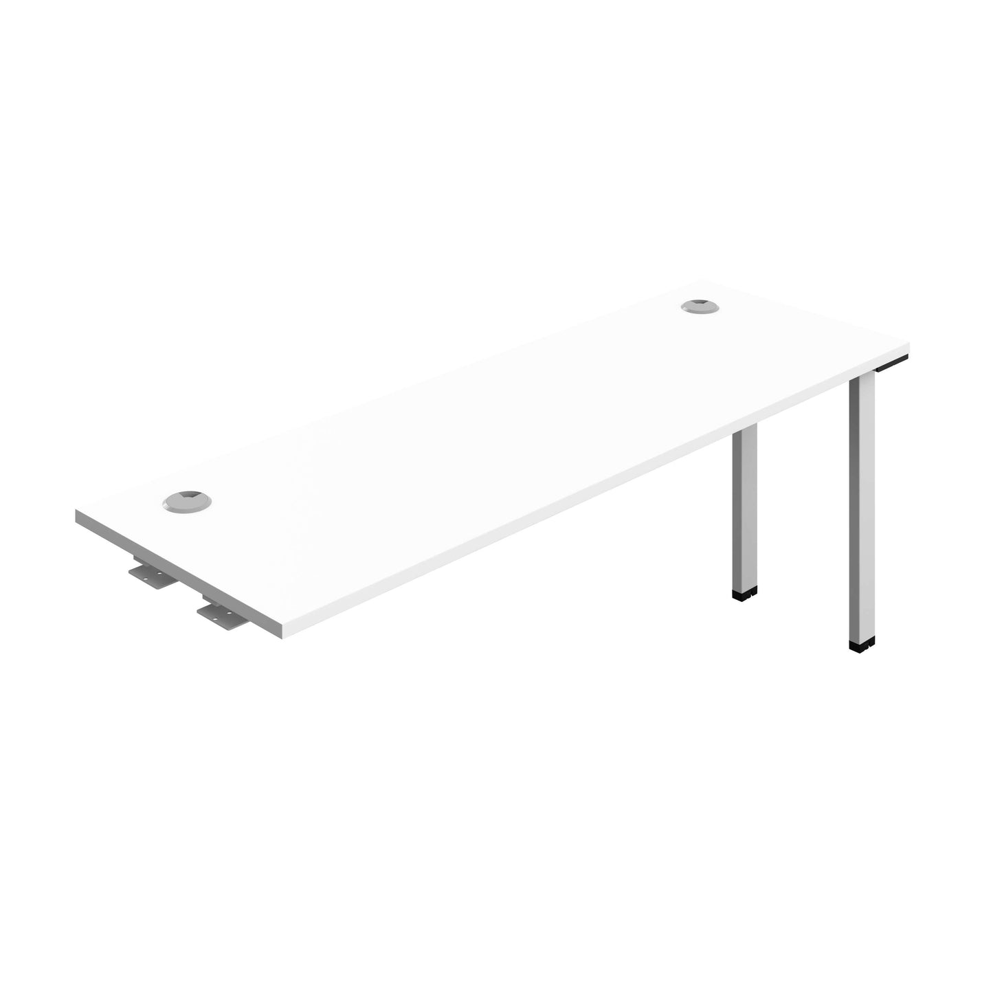 Synergy Bench Extension with Cable Ports: 1 Person (FSC) : 1800 | 600 | White/Silver