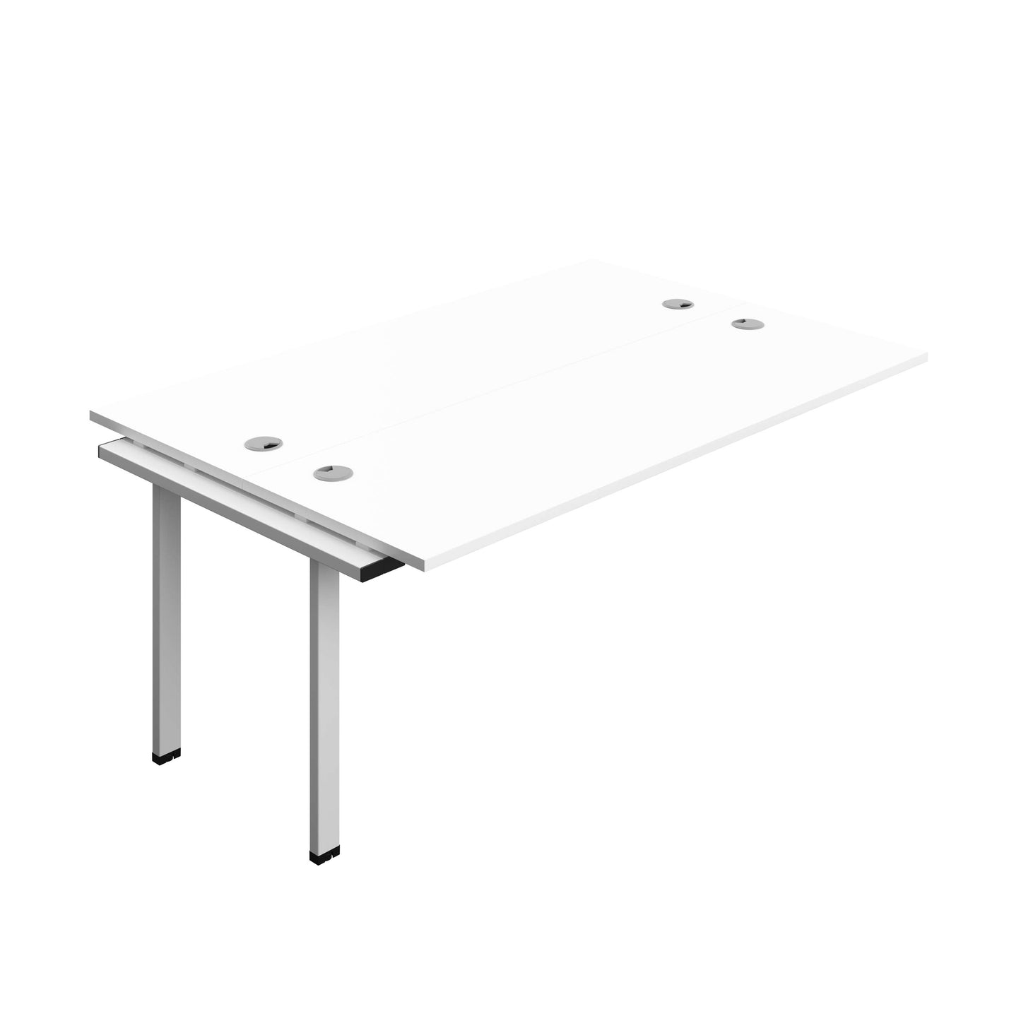 Synergy Bench Extension with Cable Ports: 2 Person (FSC) : 1800 | 600 | White/Silver