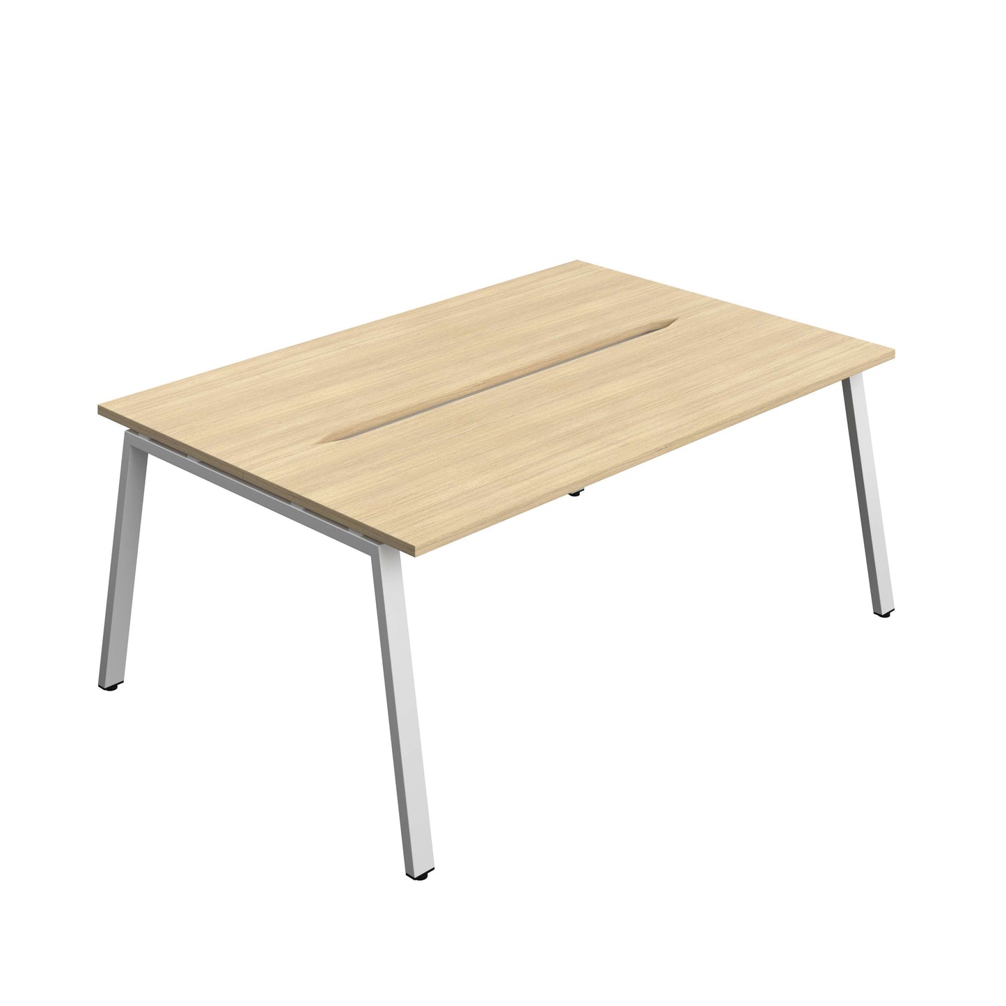 Synergy Bench with Cut Out: 2 Person (FSC) : A-Frame Leg : 1800 | 700 | Nova Oak/Silver