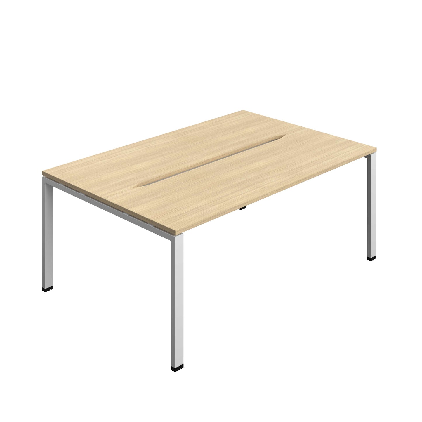 Synergy Bench with Cut Out: 2 Person (FSC) : Goal Post Leg : 1800 | 700 | Nova Oak/Silver