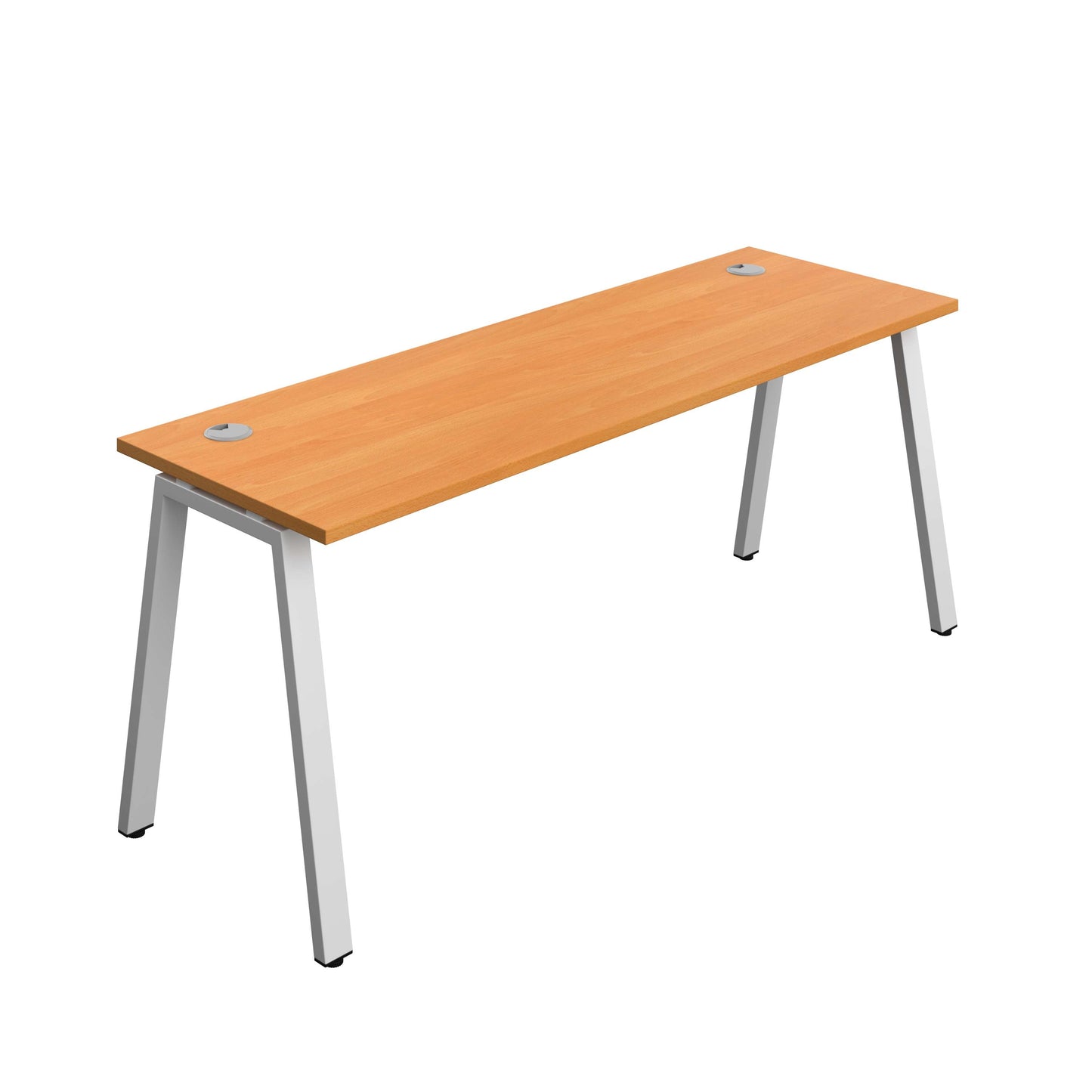 Synergy Bench with Cable Ports: 1 Person (FSC) : A-Frame Leg : 1800 | 700 | Beech/Silver