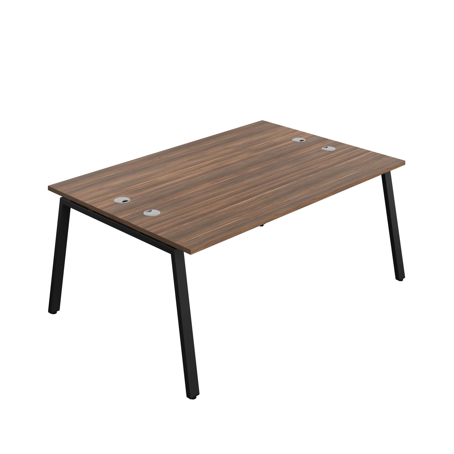 Synergy Bench with Cable Ports: 2 Person (FSC) : A-Frame Leg : 1800 | 700 | Dark Walnut/Black