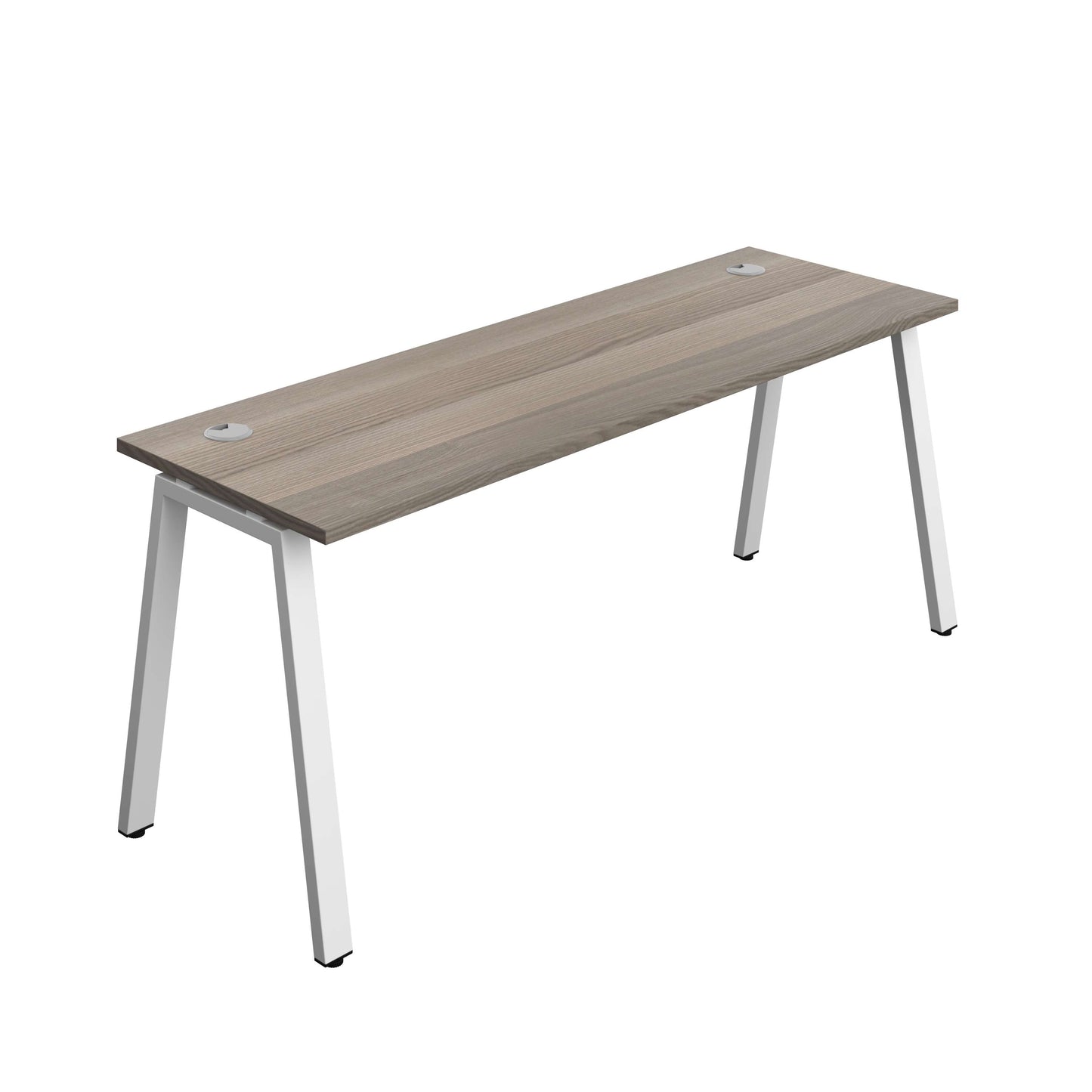 Synergy Bench with Cable Ports: 1 Person (FSC) : A-Frame Leg : 1800 | 700 | Grey Oak/White