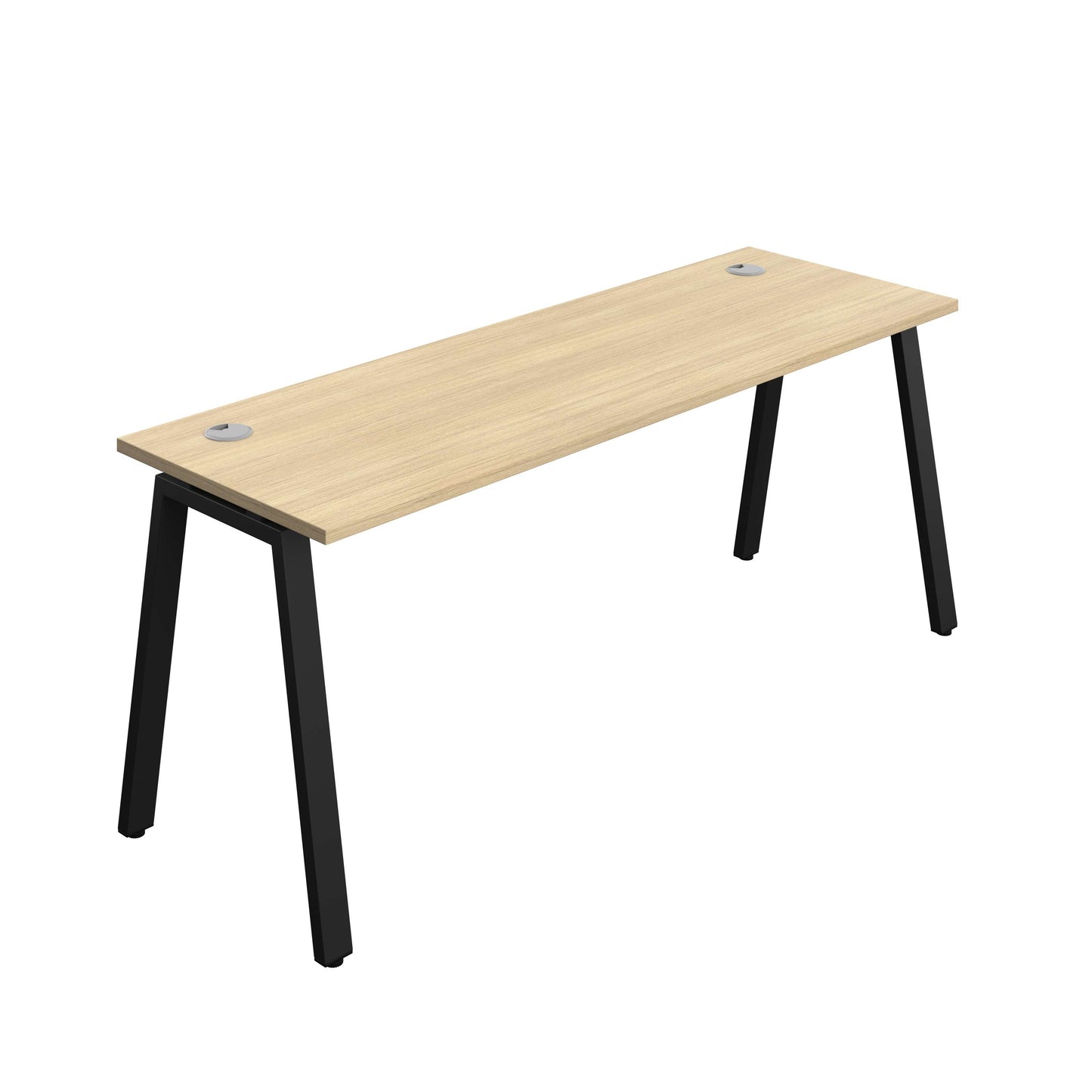 Synergy Bench with Cable Ports: 1 Person (FSC) : A-Frame Leg : 1800 | 700 | Nova Oak/Black