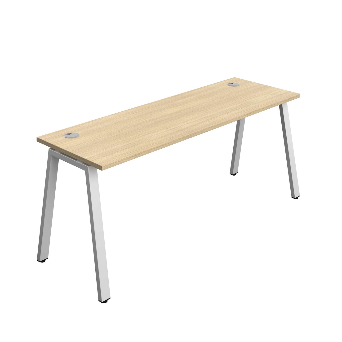 Synergy Bench with Cable Ports: 1 Person (FSC) : A-Frame Leg : 1800 | 700 | Nova Oak/Silver