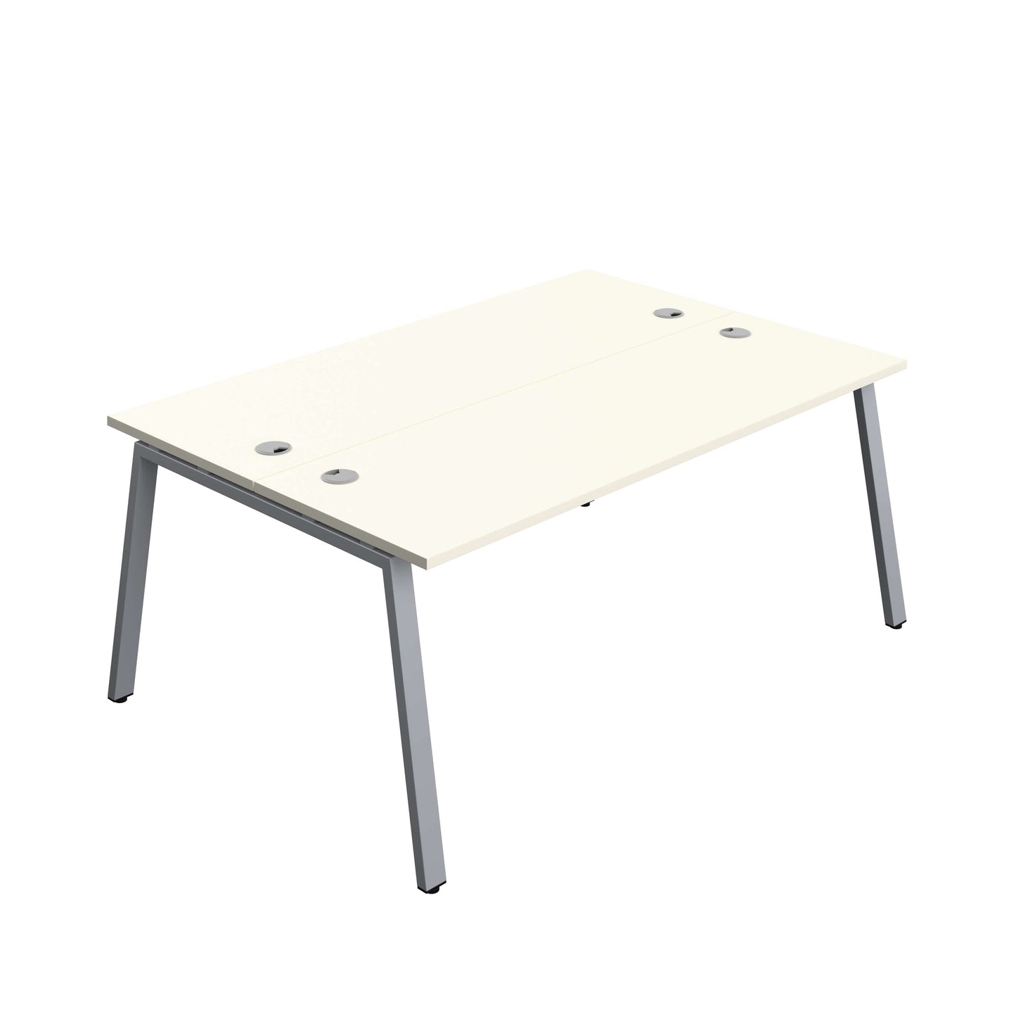 Synergy Bench with Cable Ports: 2 Person (FSC) : A-Frame Leg : 1800 | 700 | White/Silver