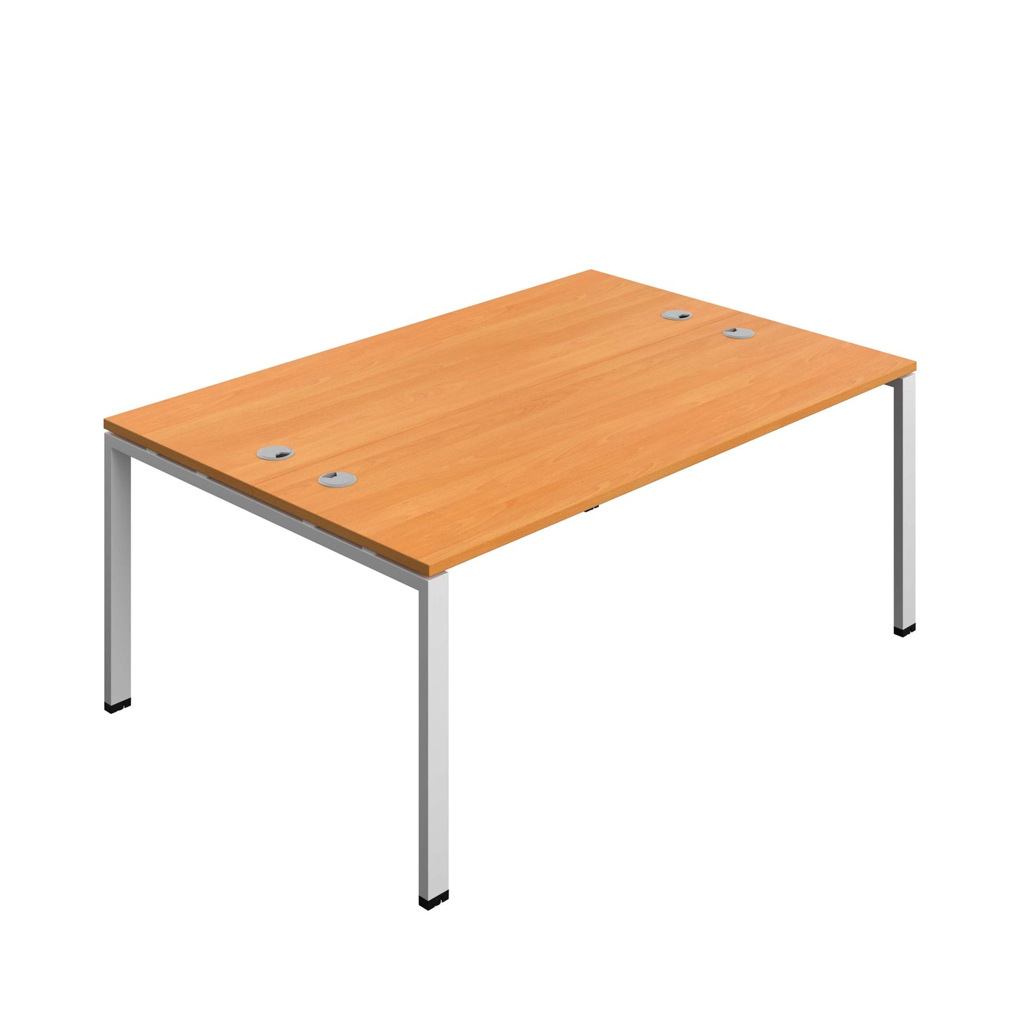 Synergy Bench with Cable Ports: 2 Person (FSC) : Goal Post Leg : 1800 | 700 | Beech/Silver