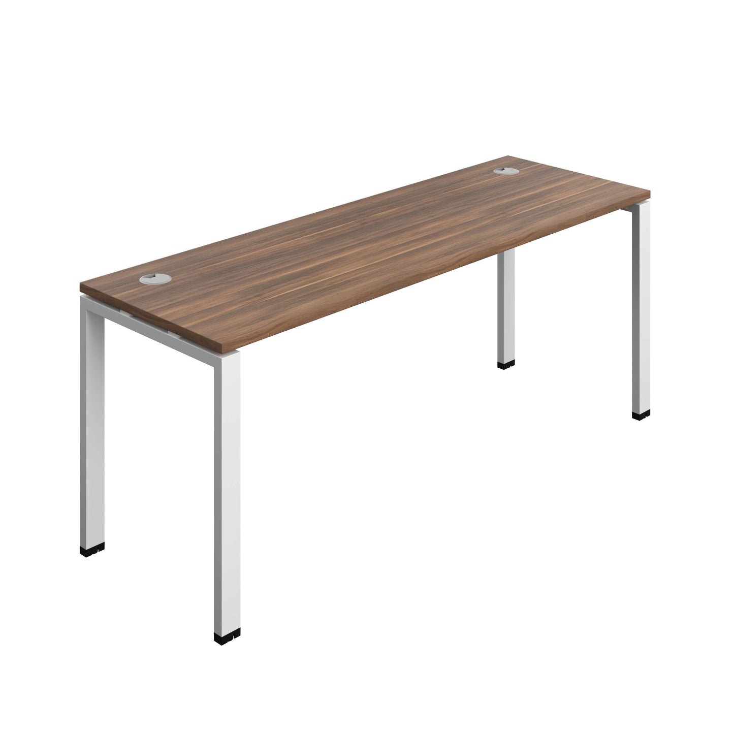 Synergy Bench with Cable Ports: 1 Person (FSC) : Goal Post Leg : 1800 | 700 | Dark Walnut/White