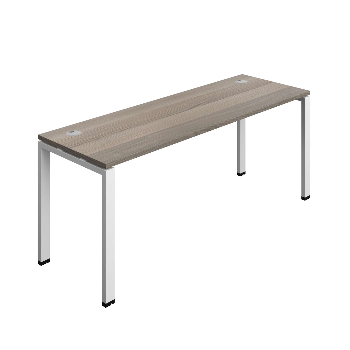 Synergy Bench with Cable Ports: 1 Person (FSC) : Goal Post Leg : 1800 | 700 | Grey Oak/White