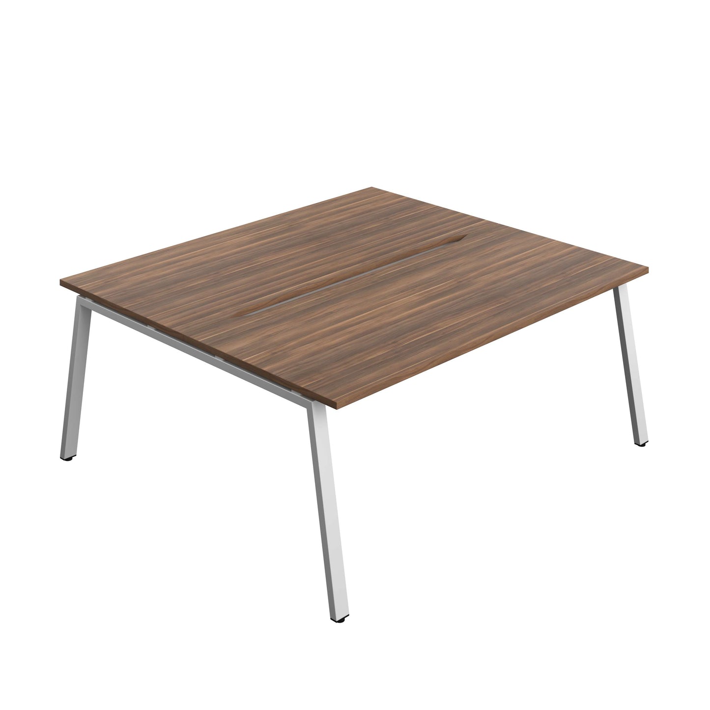 Synergy Bench with Cut Out: 2 Person (FSC) : A-Frame Leg : 1800 | 800 | Dark Walnut/Silver