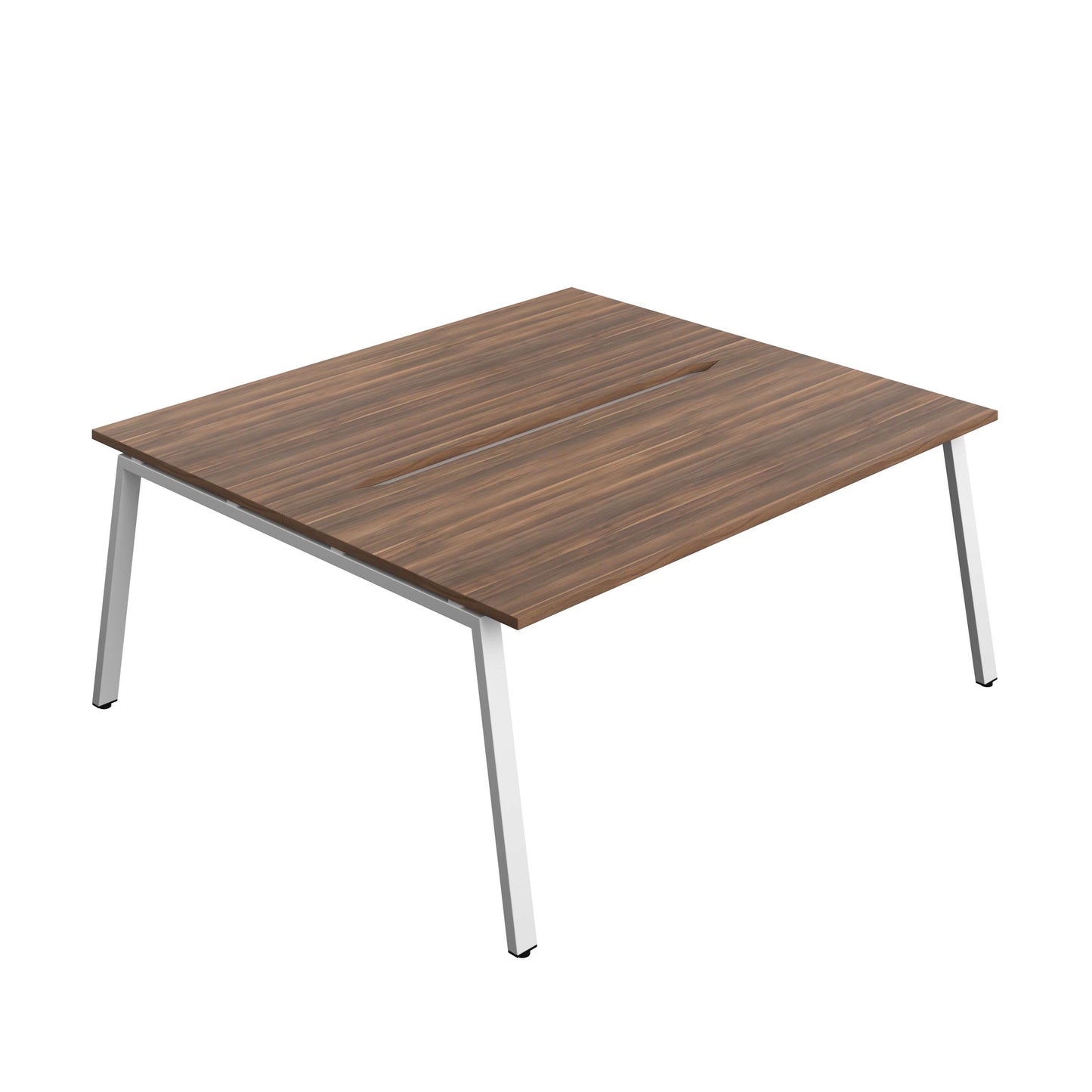 Synergy Bench with Cut Out: 2 Person (FSC) : A-Frame Leg : 1800 | 800 | Dark Walnut/White