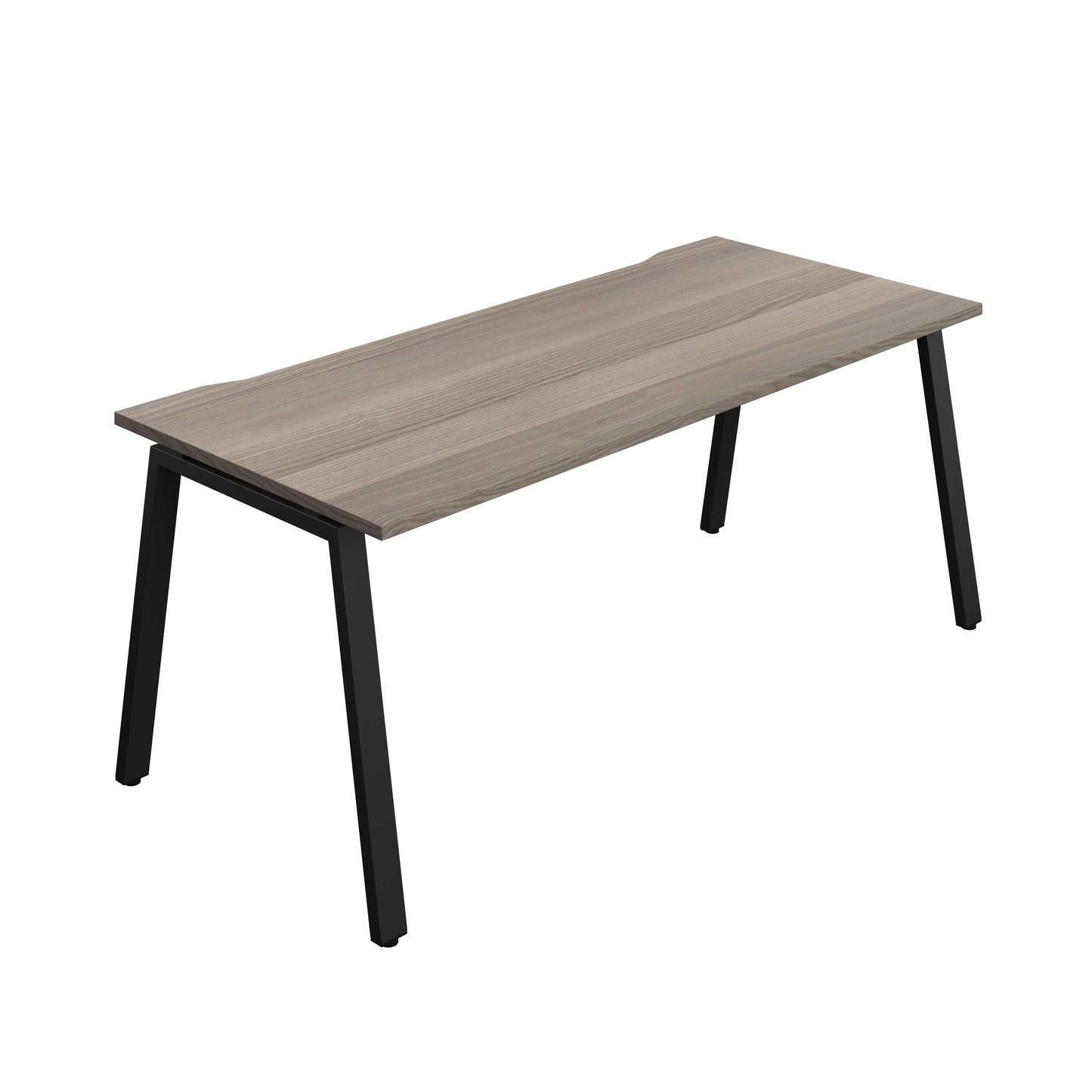 Synergy Bench with Cut Out: 1 Person (FSC) : A-Frame Leg : 1800 | 800 | Grey Oak/Black