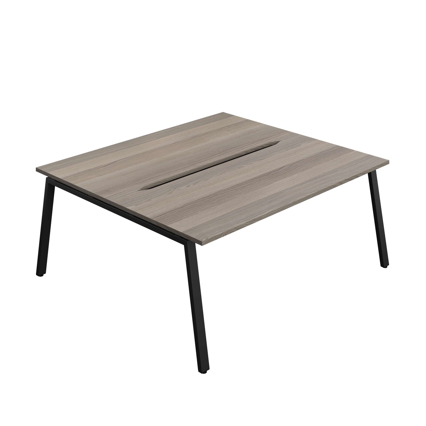 Synergy Bench with Cut Out: 2 Person (FSC) : A-Frame Leg : 1800 | 800 | Grey Oak/Black