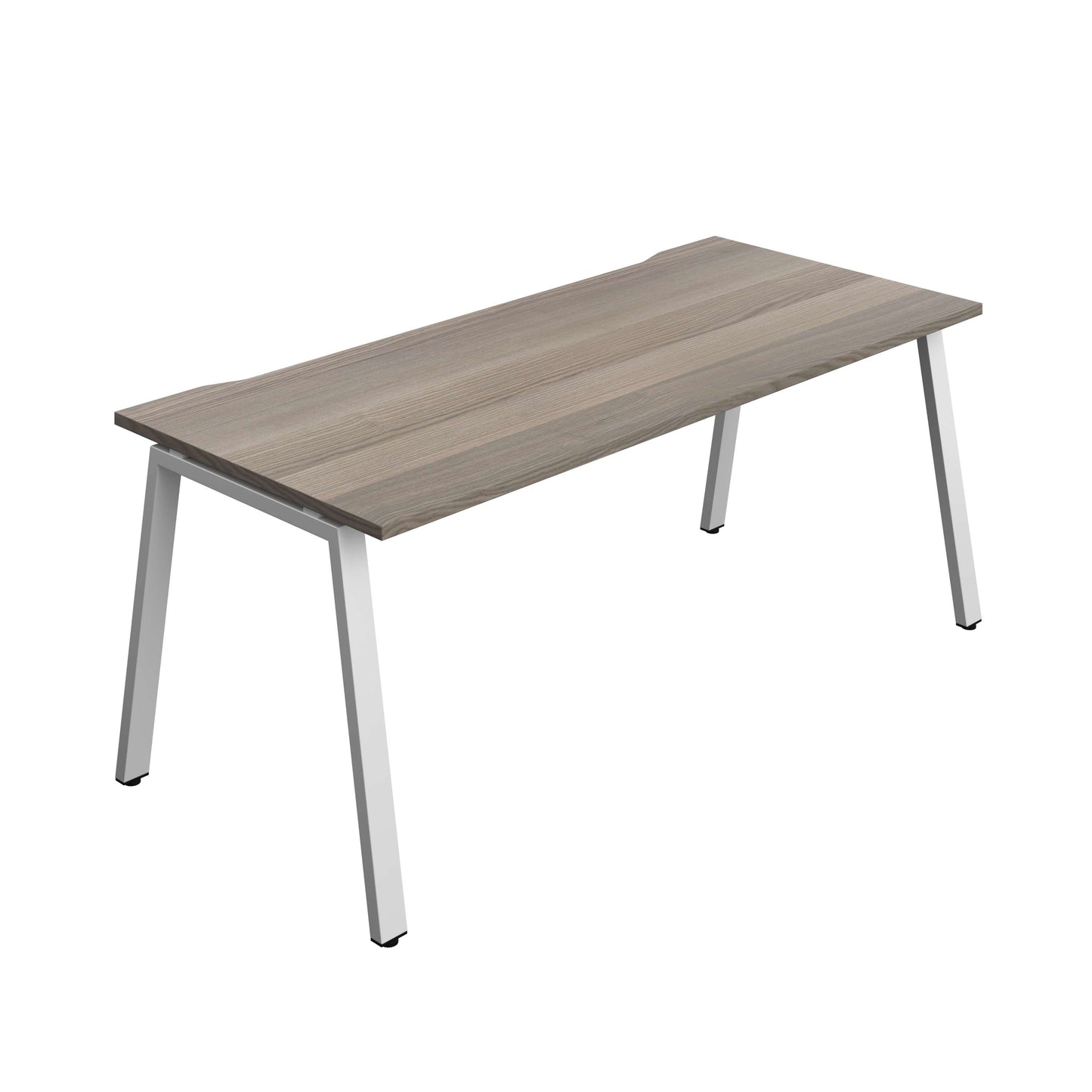 Synergy Bench with Cut Out: 1 Person (FSC) : A-Frame Leg : 1800 | 800 | Grey Oak/Silver