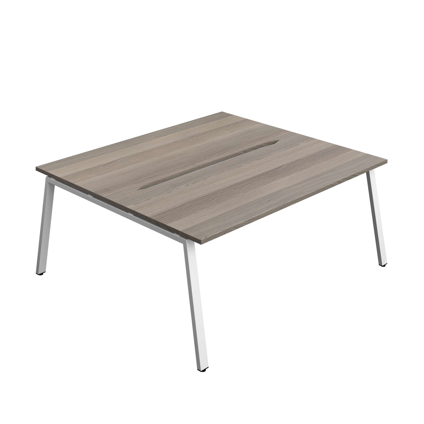 Synergy Bench with Cut Out: 2 Person (FSC) : A-Frame Leg : 1800 | 800 | Grey Oak/White