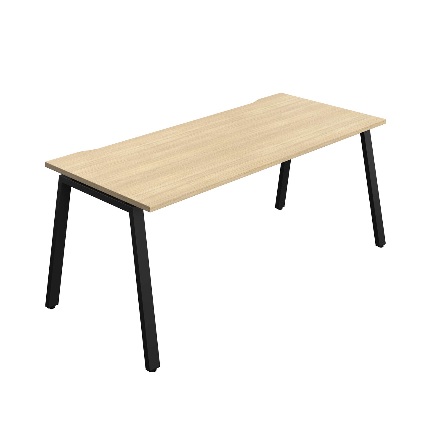 Synergy Bench with Cut Out: 1 Person (FSC) : A-Frame Leg : 1800 | 800 | Nova Oak/Black