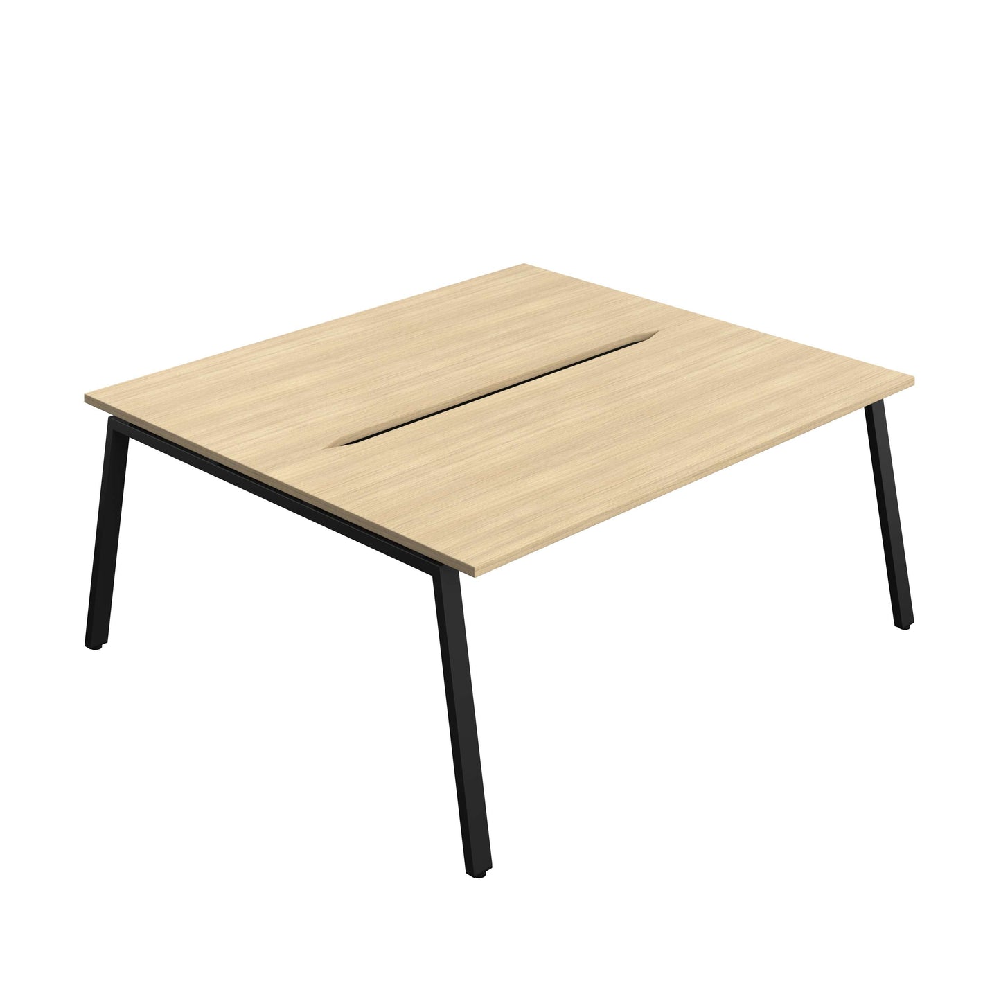 Synergy Bench with Cut Out: 2 Person (FSC) : A-Frame Leg : 1800 | 800 | Nova Oak/Black