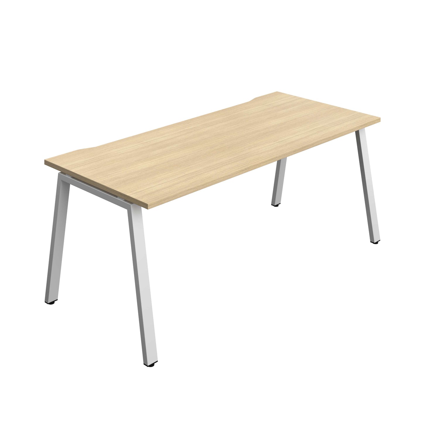 Synergy Bench with Cut Out: 1 Person (FSC) : A-Frame Leg : 1800 | 800 | Nova Oak/Silver