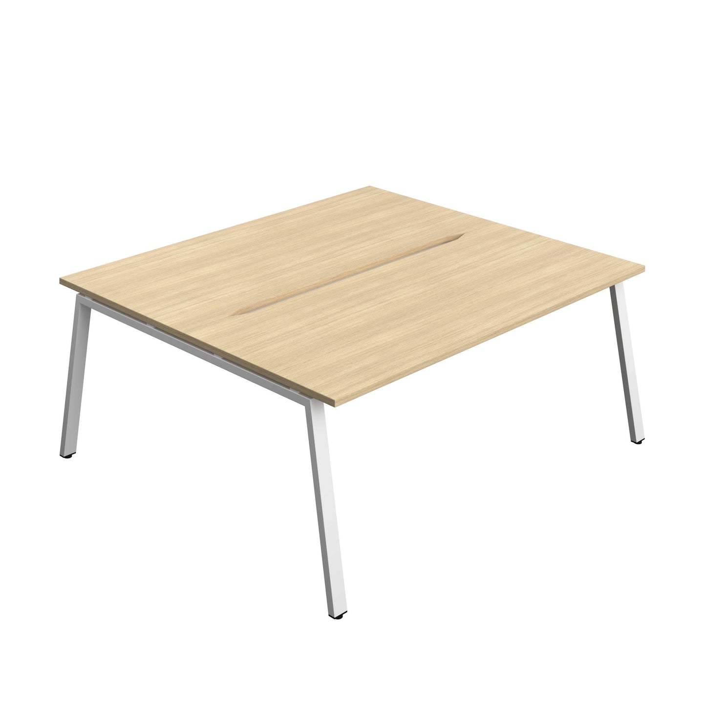 Synergy Bench with Cut Out: 2 Person (FSC) : A-Frame Leg : 1800 | 800 | Nova Oak/White