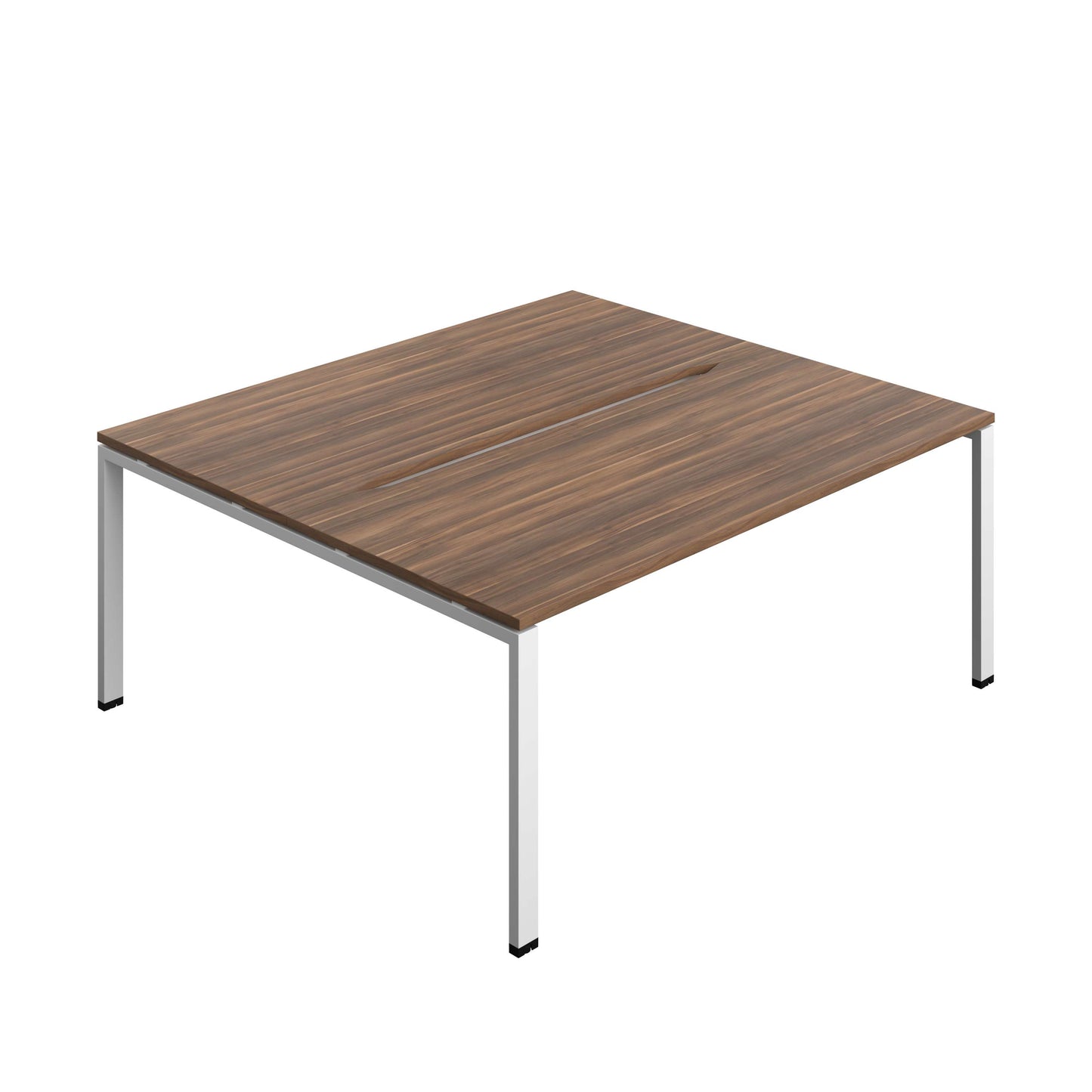 Synergy Bench with Cut Out: 2 Person (FSC) : Goal Post Leg : 1800 | 800 | Dark Walnut/White