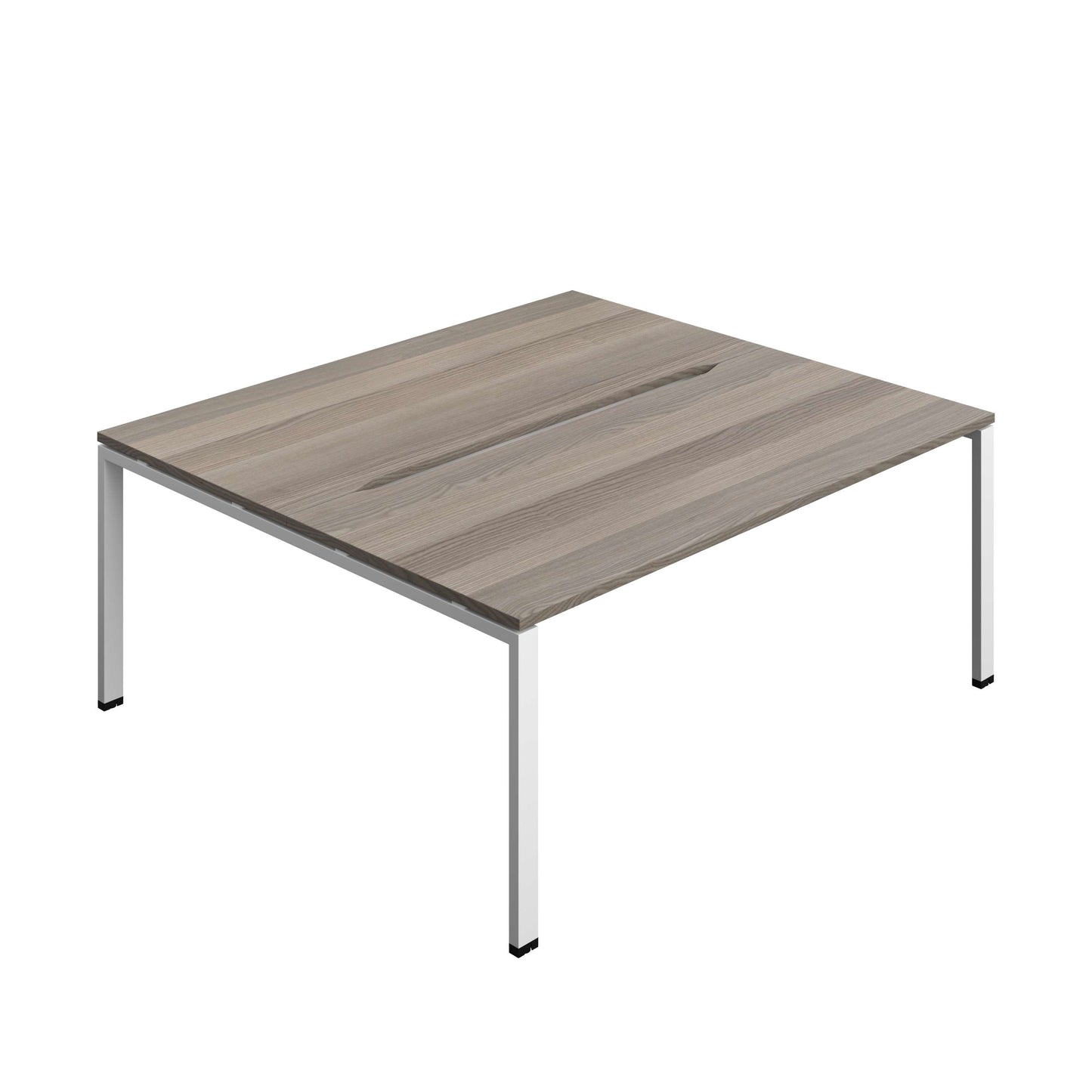 Synergy Bench with Cut Out: 2 Person (FSC) : Goal Post Leg : 1800 | 800 | Grey Oak/White