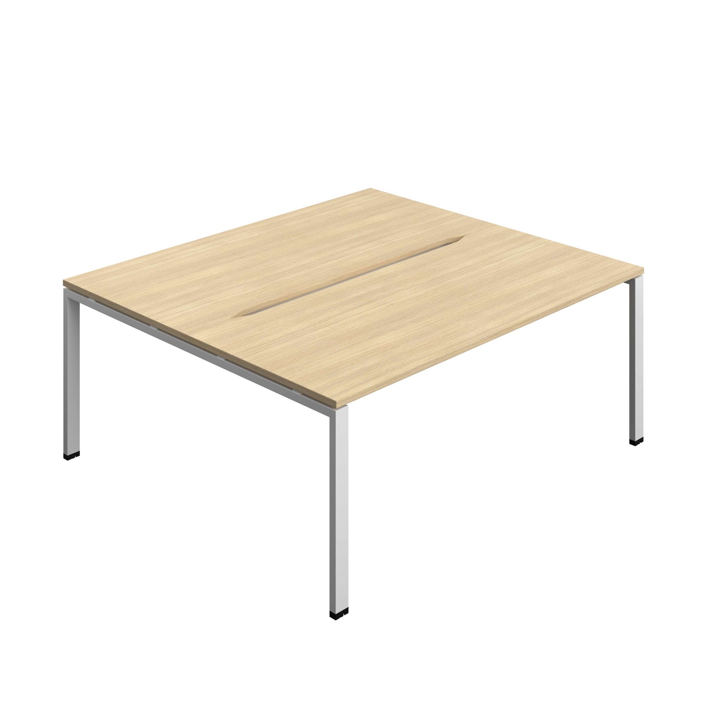 Synergy Bench with Cut Out: 2 Person (FSC) : Goal Post Leg : 1800 | 800 | Nova Oak/Silver