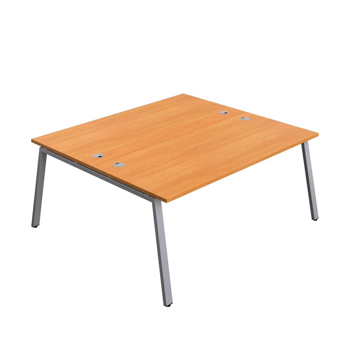 Synergy Bench with Cable Ports: 2 Person (FSC) : A-Frame Leg : 1800 | 800 | Beech/Silver