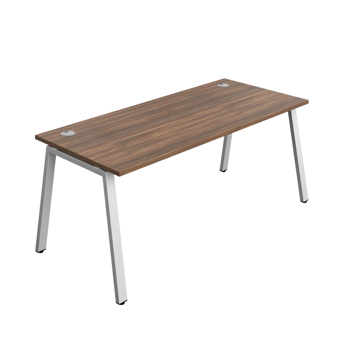 Synergy Bench with Cable Ports: 1 Person (FSC) : A-Frame Leg : 1800 | 800 | Dark Walnut/Silver