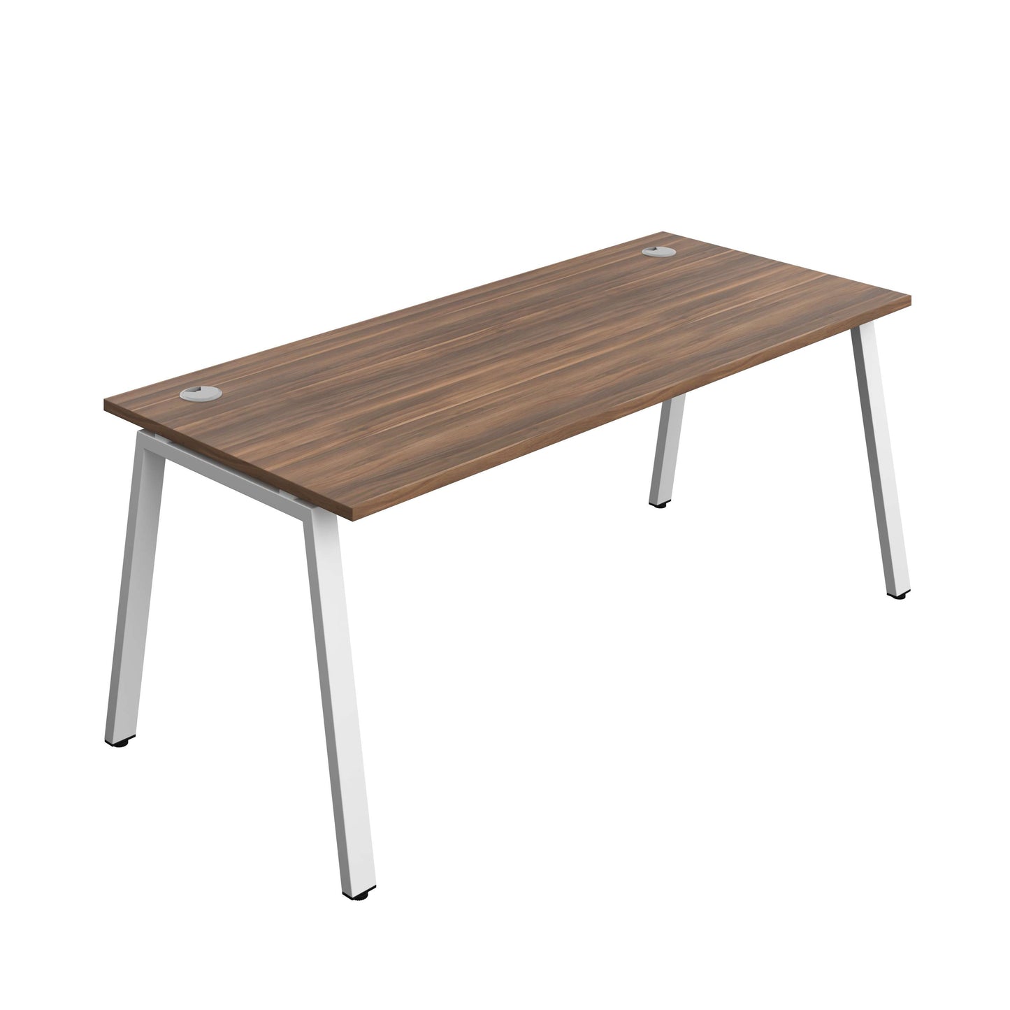 Synergy Bench with Cable Ports: 1 Person (FSC) : A-Frame Leg : 1800 | 800 | Dark Walnut/White
