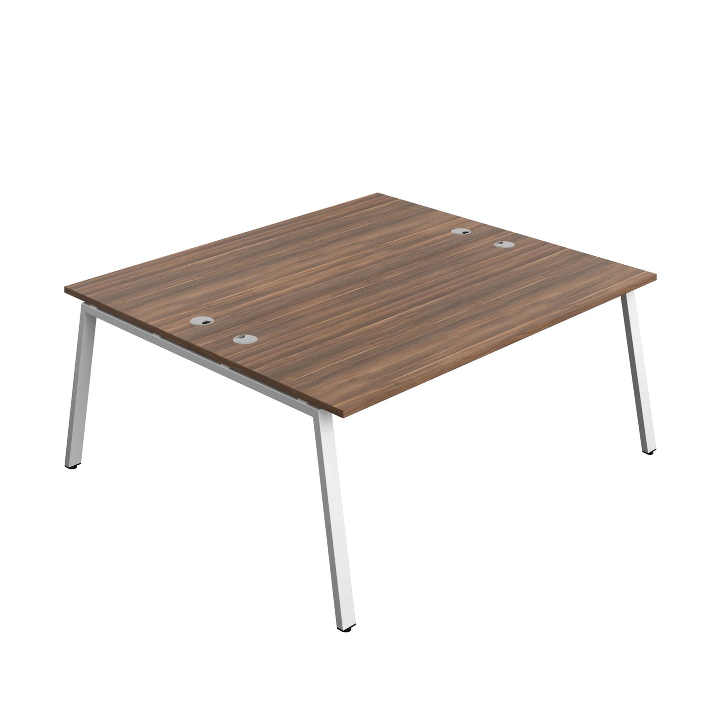 Synergy Bench with Cable Ports: 2 Person (FSC) : A-Frame Leg : 1800 | 800 | Dark Walnut/White