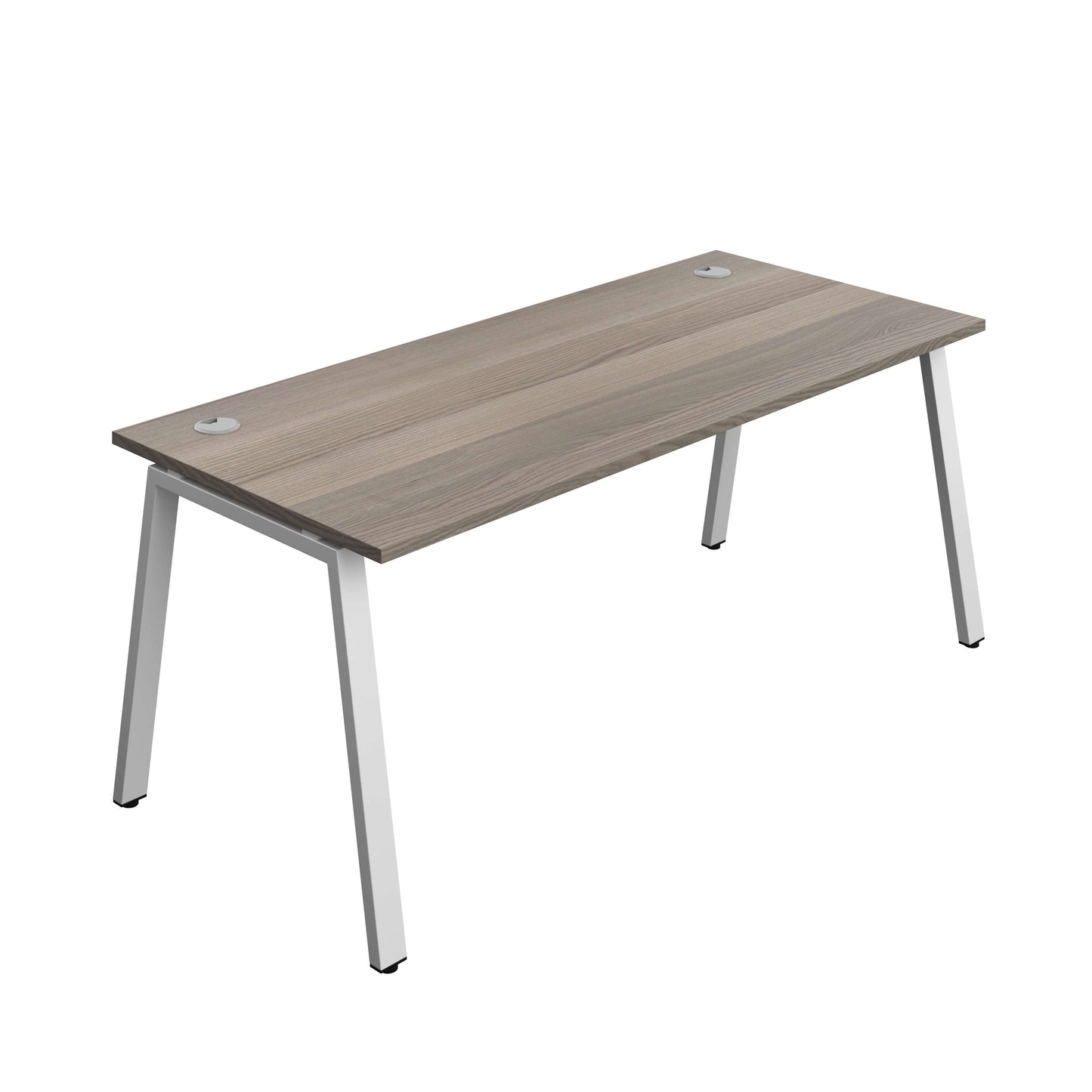 Synergy Bench with Cable Ports: 1 Person (FSC) : A-Frame Leg : 1800 | 800 | Grey Oak/Silver