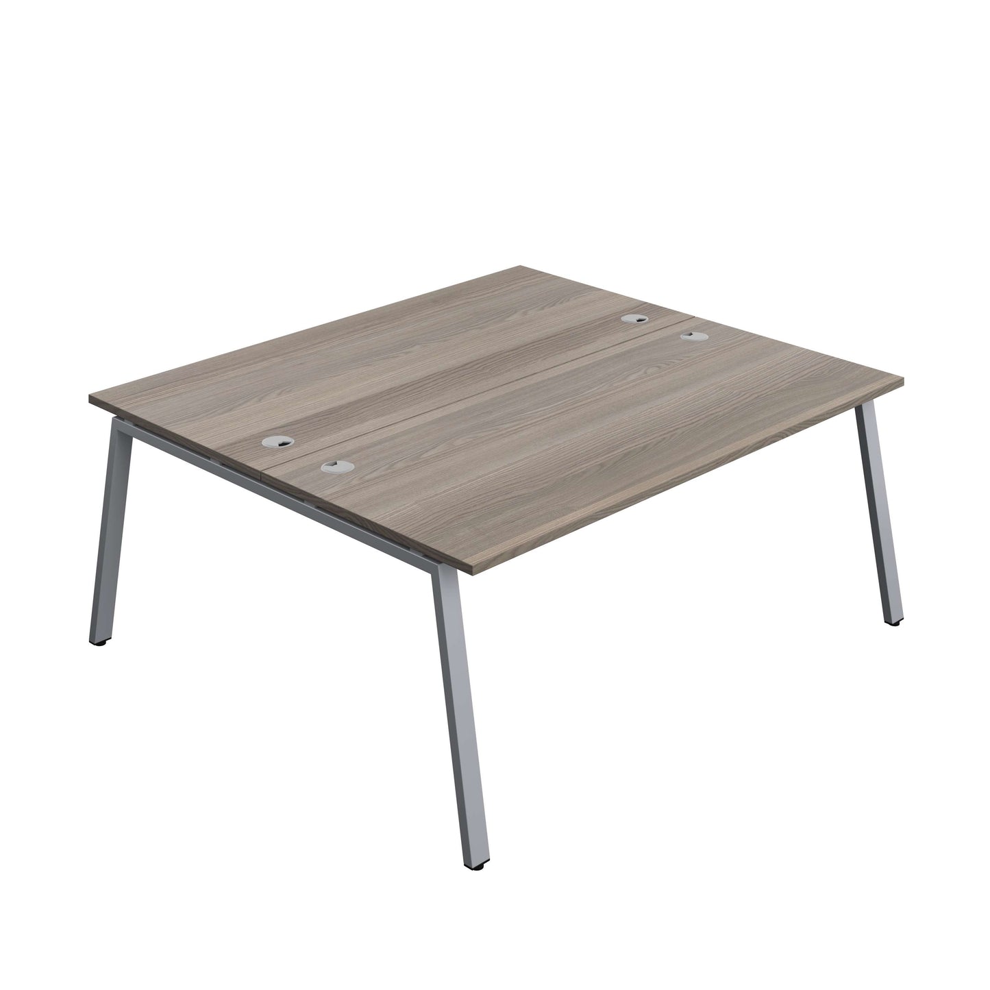Synergy Bench with Cable Ports: 2 Person (FSC) : A-Frame Leg : 1800 | 800 | Grey Oak/Silver