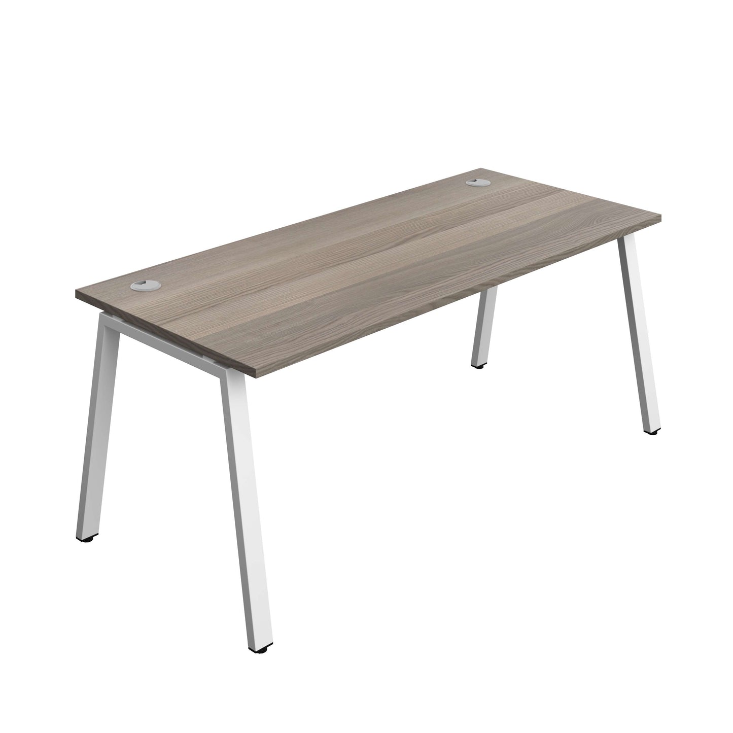 Synergy Bench with Cable Ports: 1 Person (FSC) : A-Frame Leg : 1800 | 800 | Grey Oak/White
