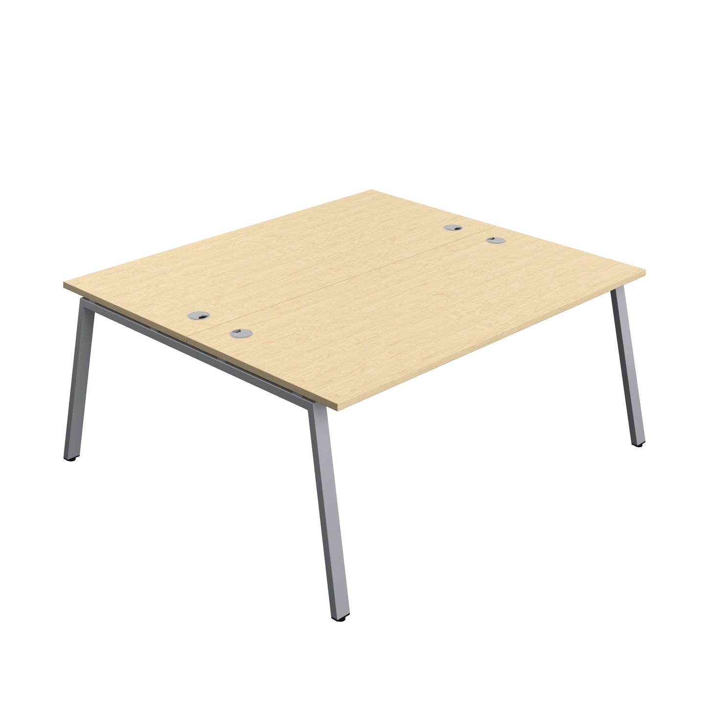 Synergy Bench with Cable Ports: 2 Person (FSC) : A-Frame Leg : 1800 | 800 | Maple/Silver