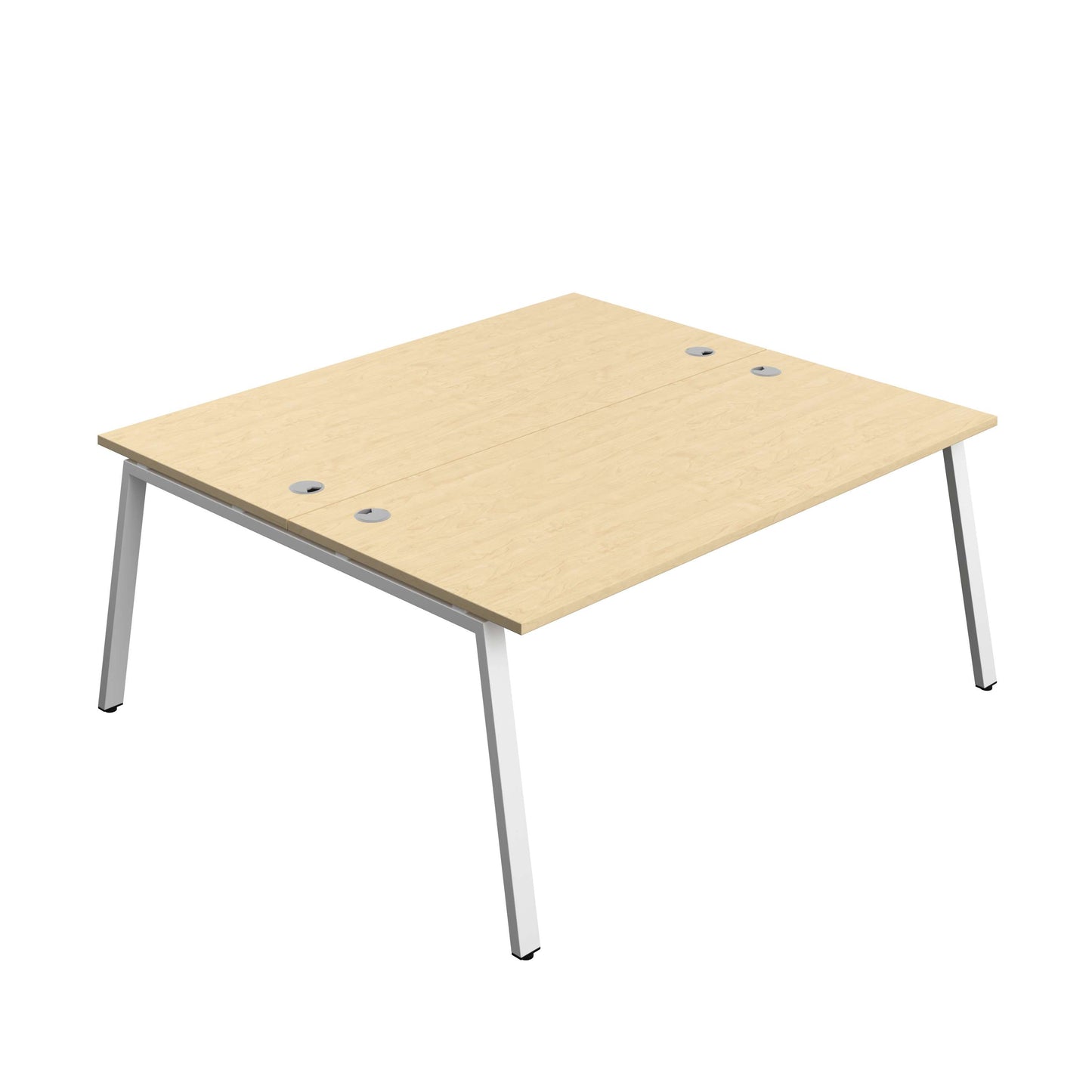 Synergy Bench with Cable Ports: 2 Person (FSC) : A-Frame Leg : 1800 | 800 | Maple/White