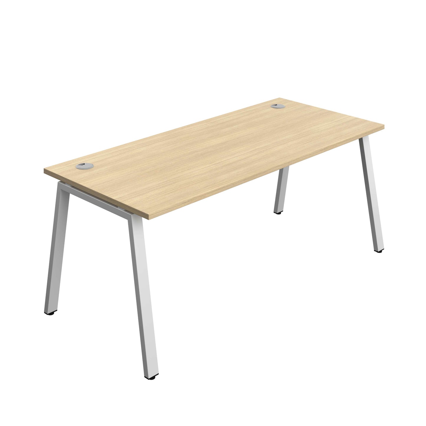 Synergy Bench with Cable Ports: 1 Person (FSC) : A-Frame Leg : 1800 | 800 | Nova Oak/Silver