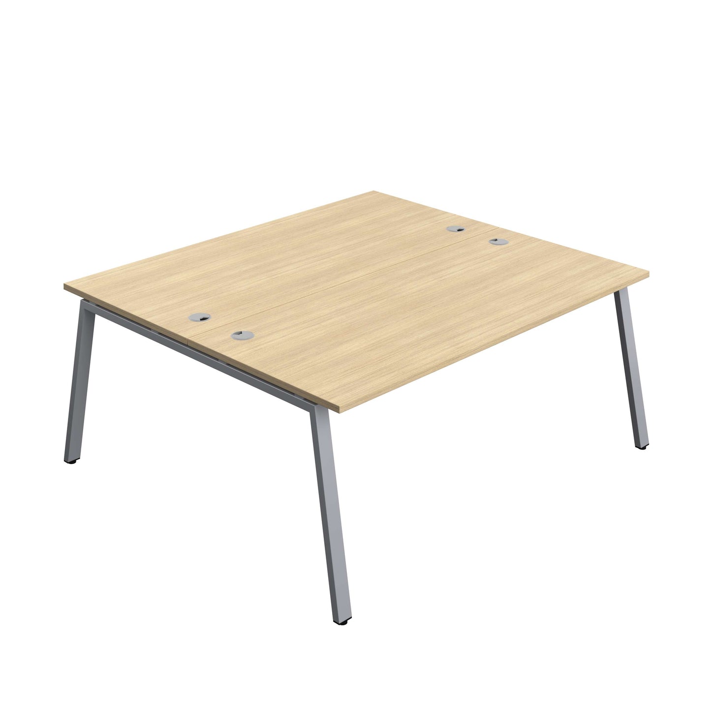 Synergy Bench with Cable Ports: 2 Person (FSC) : A-Frame Leg : 1800 | 800 | Nova Oak/Silver